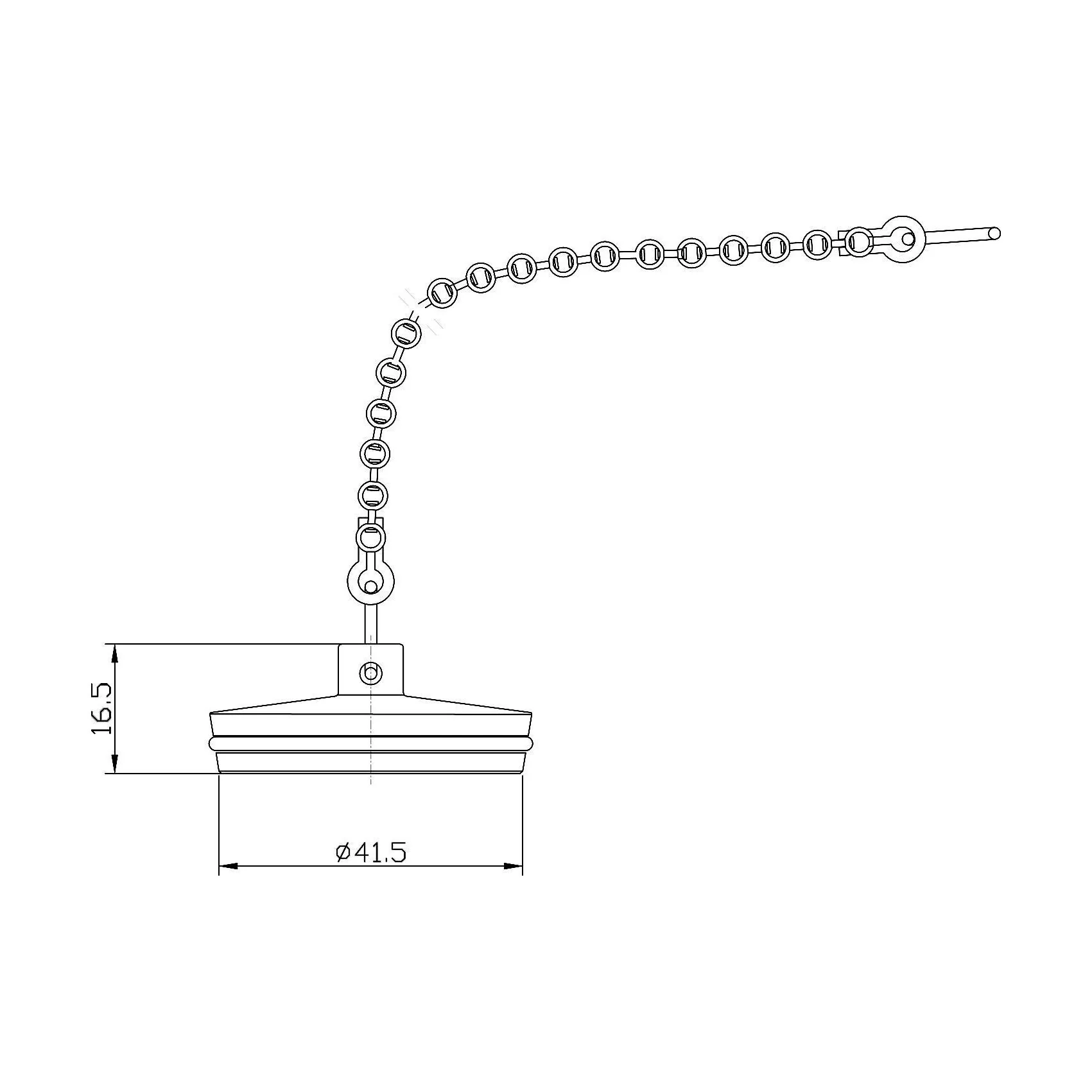 Balterley Bath Plug with Ball Chain, Durable 17mm x 42mm Design - Polished Chrome Finish - Image 2