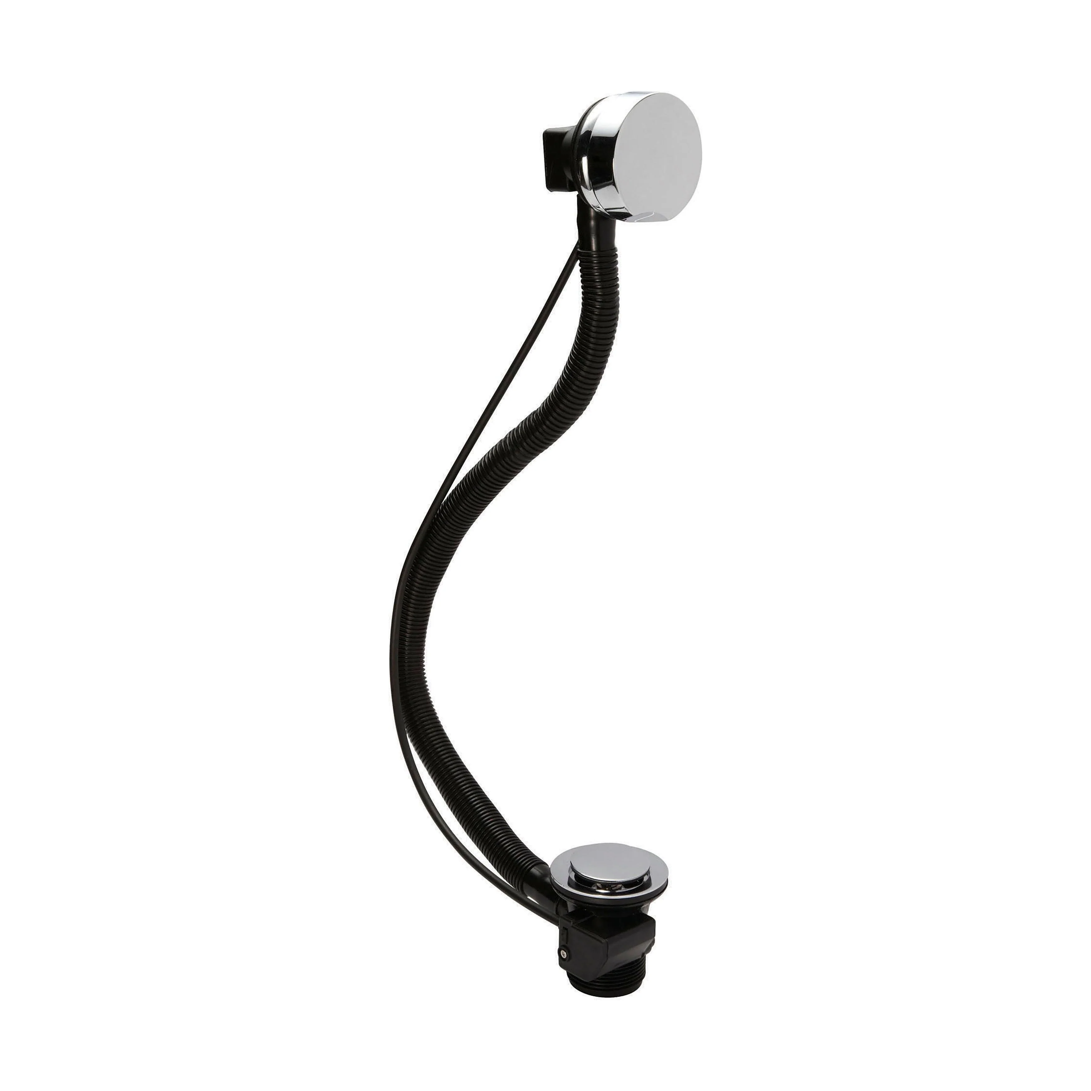 Economy Pop Up Bath Waste & Overflow for Baths up to 10mm Thick - Chrome