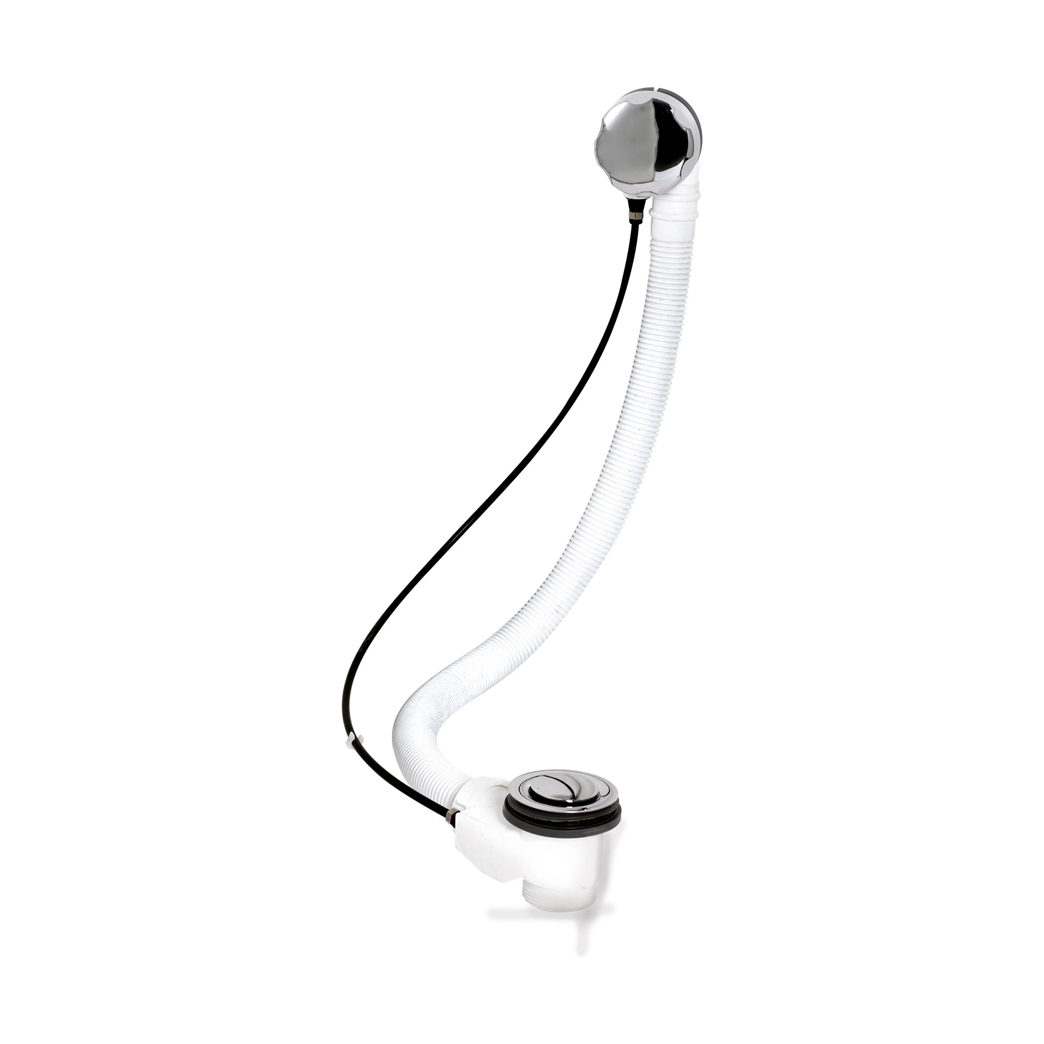 Extended Pop Up Bath Waste & Overflow for Baths up to 10mm Thick - Chrome