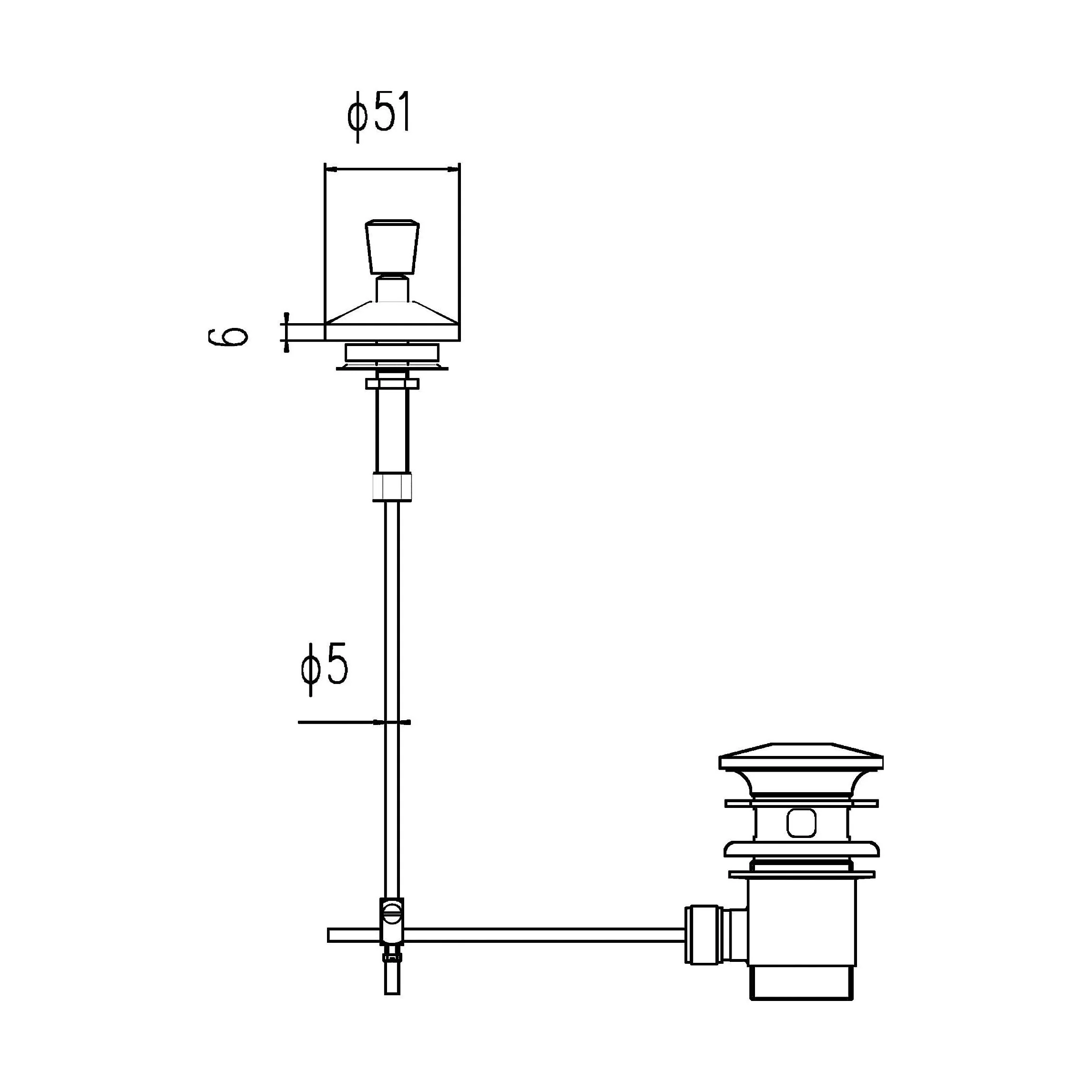 Balterley Round Basin Pop Up Waste, Unslotted Design, Push Button Operation, High Quality Brass Construction, 83mm x 85mm - Chrome - Image 2