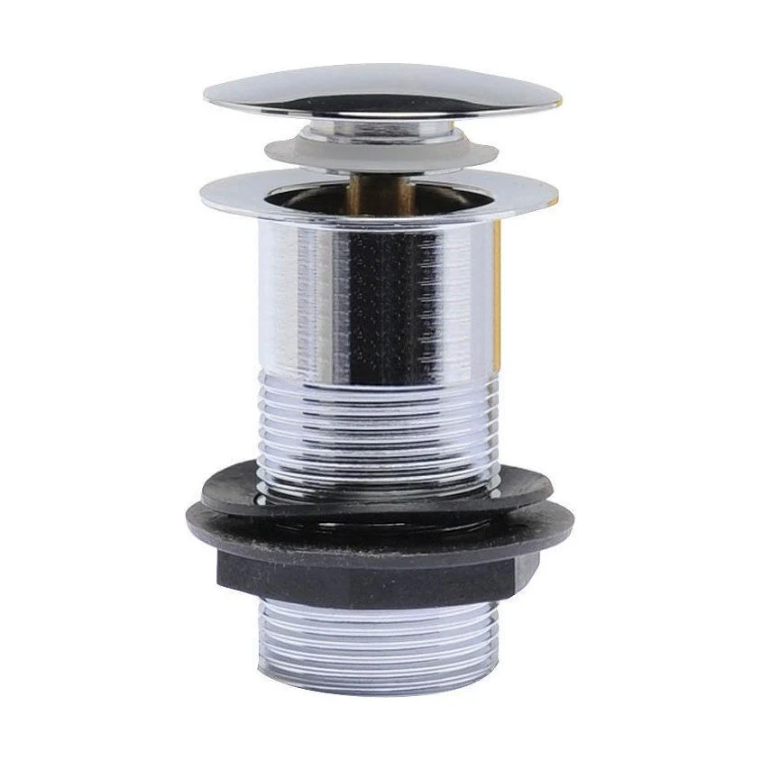 Balterley Easyclean Push Button Plug Basin Waste, Slotted Design for Basins with Overflow - Chrome