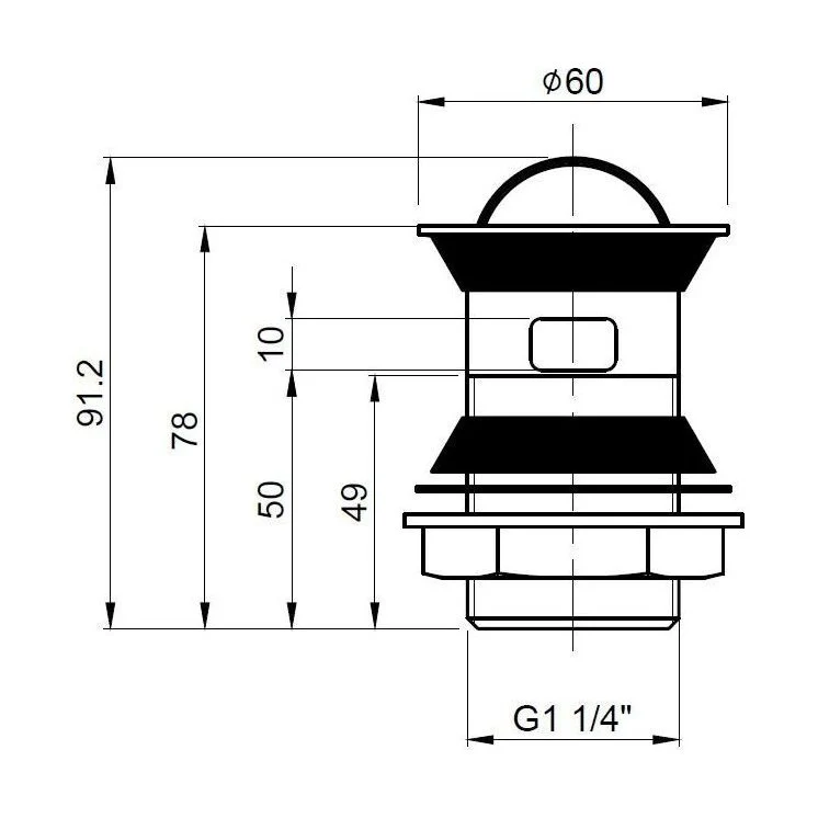 Round Stainless Steel Flip Top Basin Waste - Chrome - Image 2