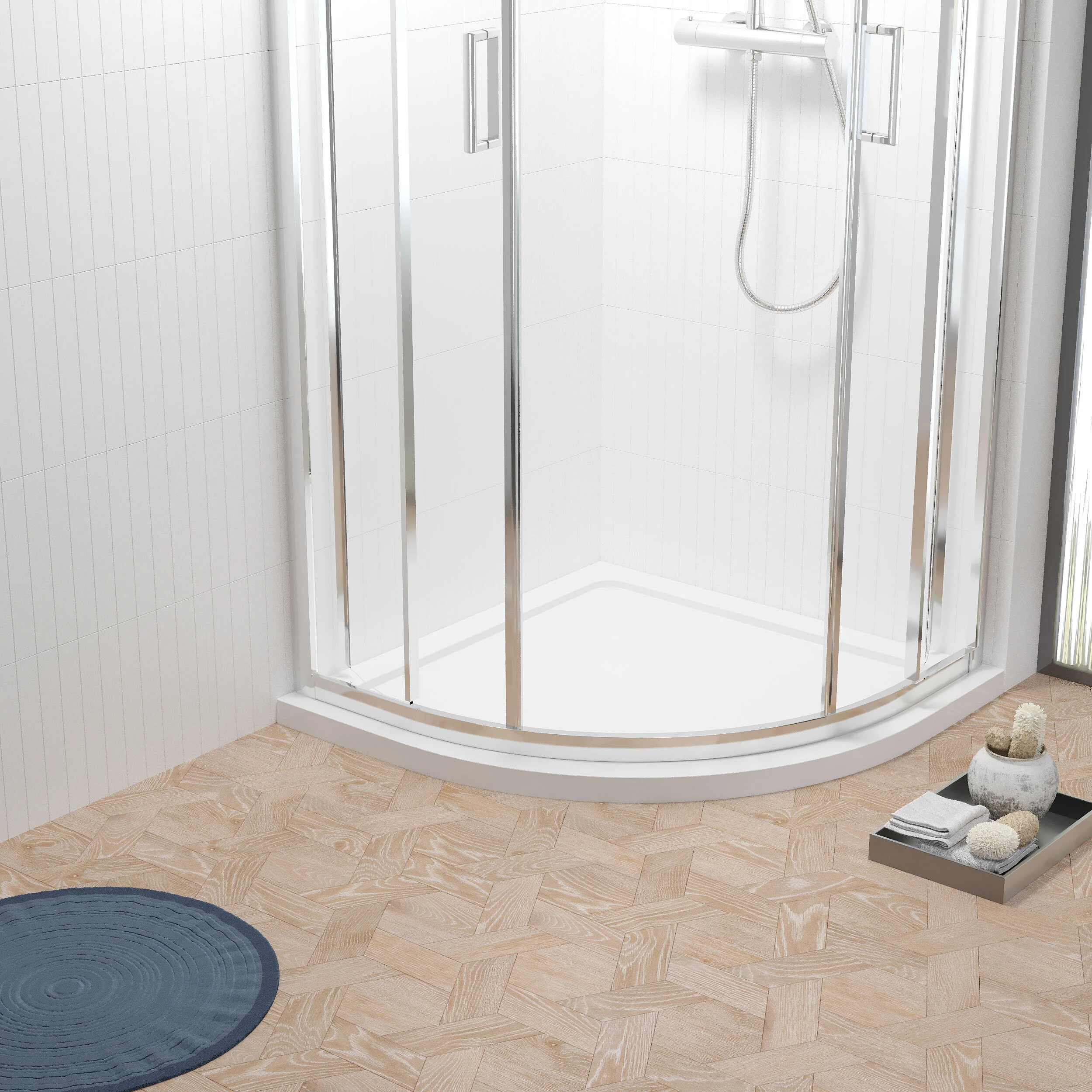 Balterley Shower Tray Quadrant, 40mm Profile Design - Choice of Size and Colour - Image 4