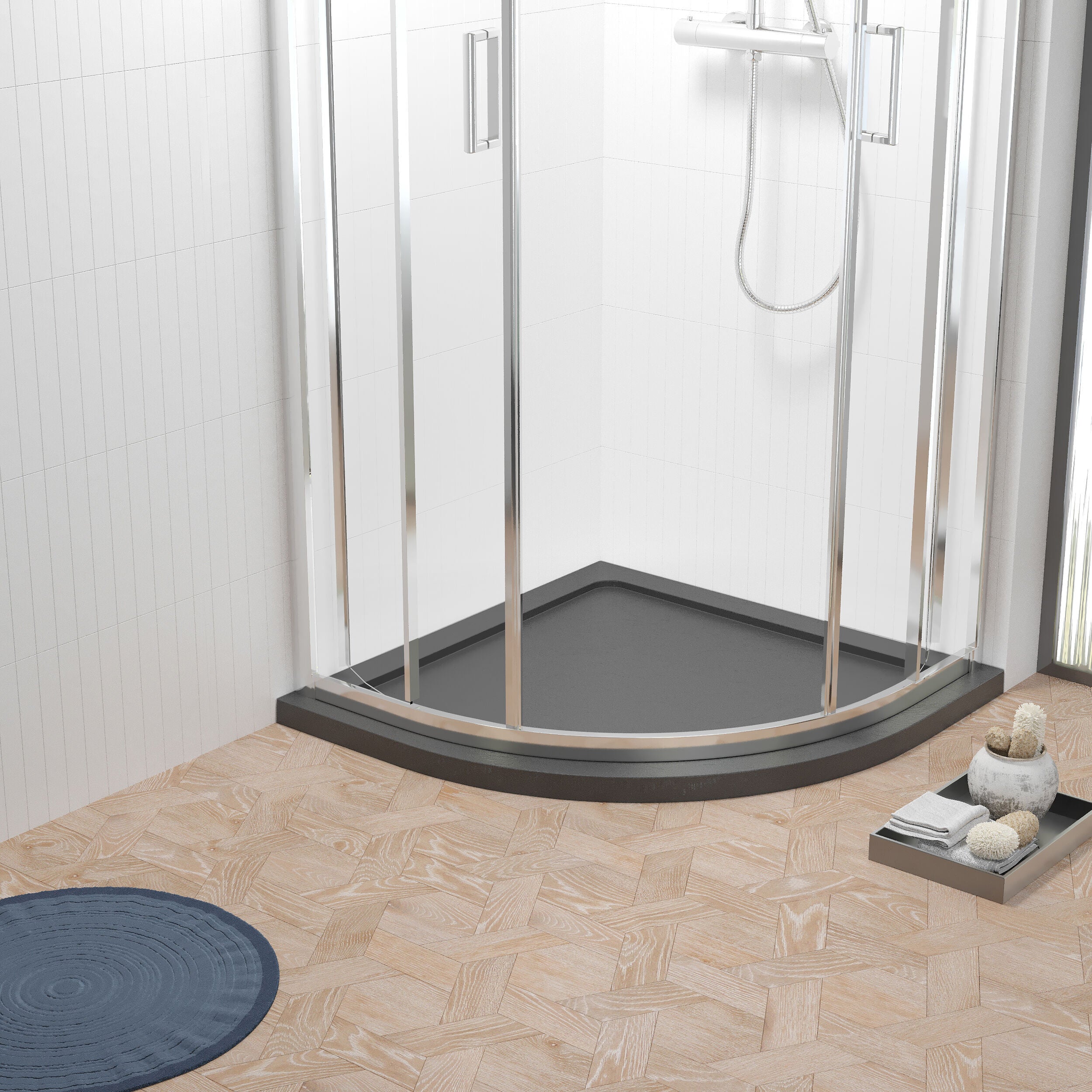 Balterley Shower Tray Quadrant, 40mm Profile Design - Choice of Size and Colour - Image 9