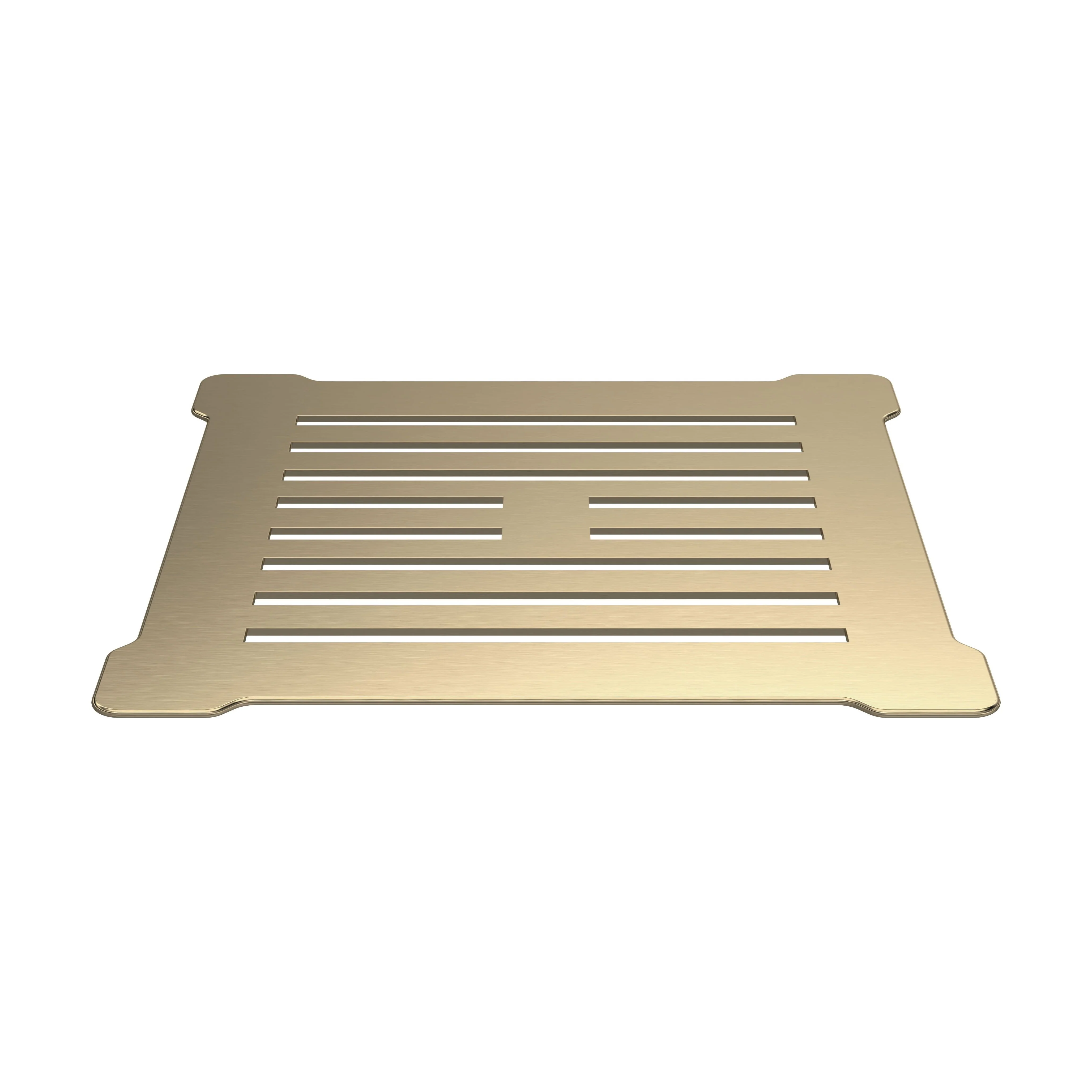 Balterley Resin Slimline Shower Tray Grill Waste with Trap & Top, Fast Flow Design - Brushed Brass/White - Image 3