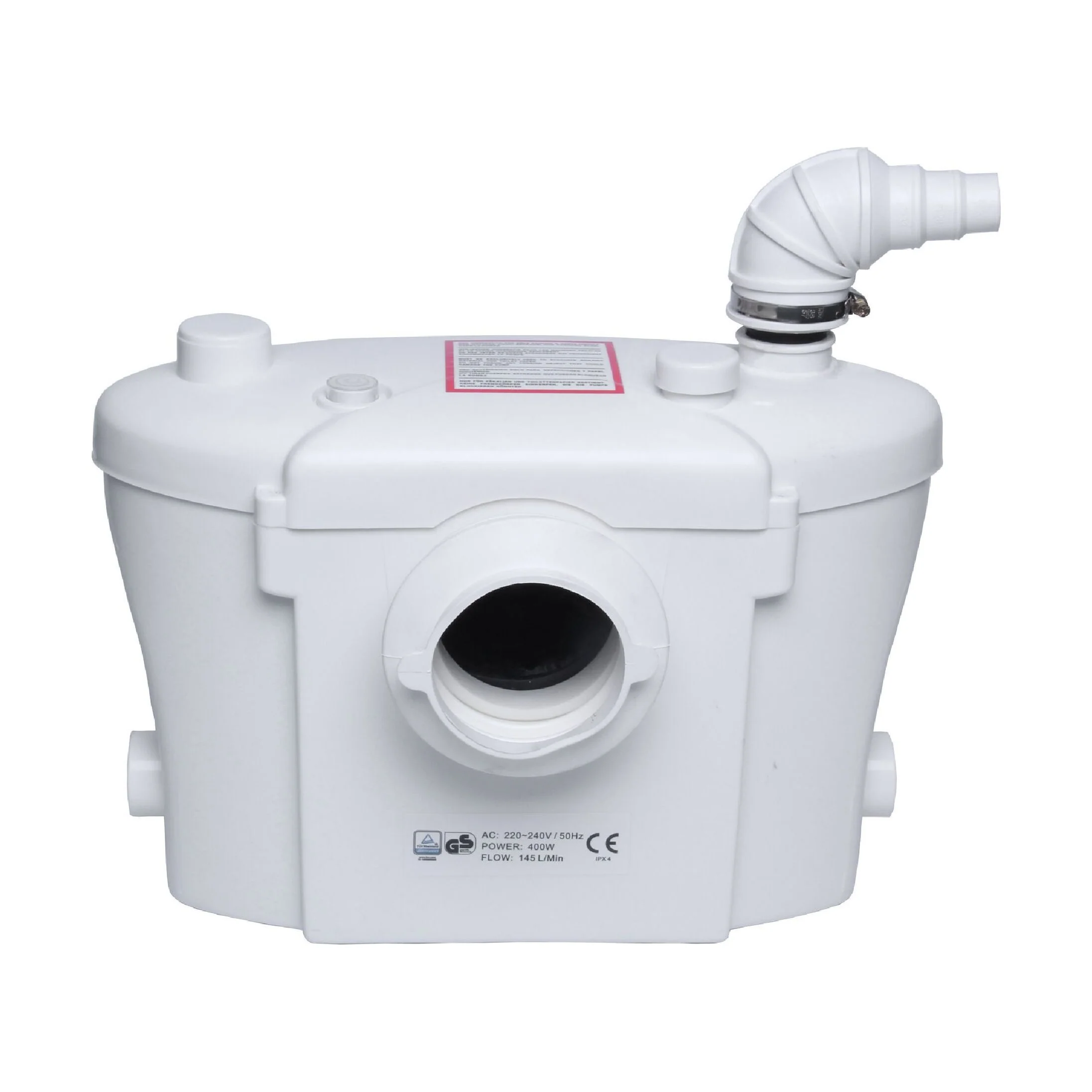 Bathroom 4 Inlet Macerator Waste Pump System, 400W, 270 x 398 x 230mm, White