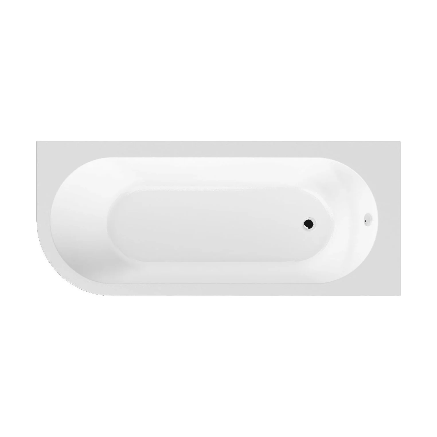 Kingsley Right Hand Back to Wall Corner J Shaped Bath Tub and Panel (Taps and Waste Not Included) - 1700mm - Balterley