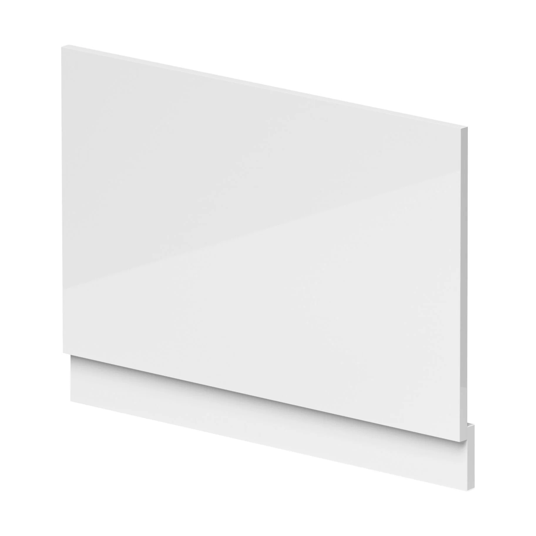 800mm Waterproof Straight Shower Bath End Panel - Gloss White