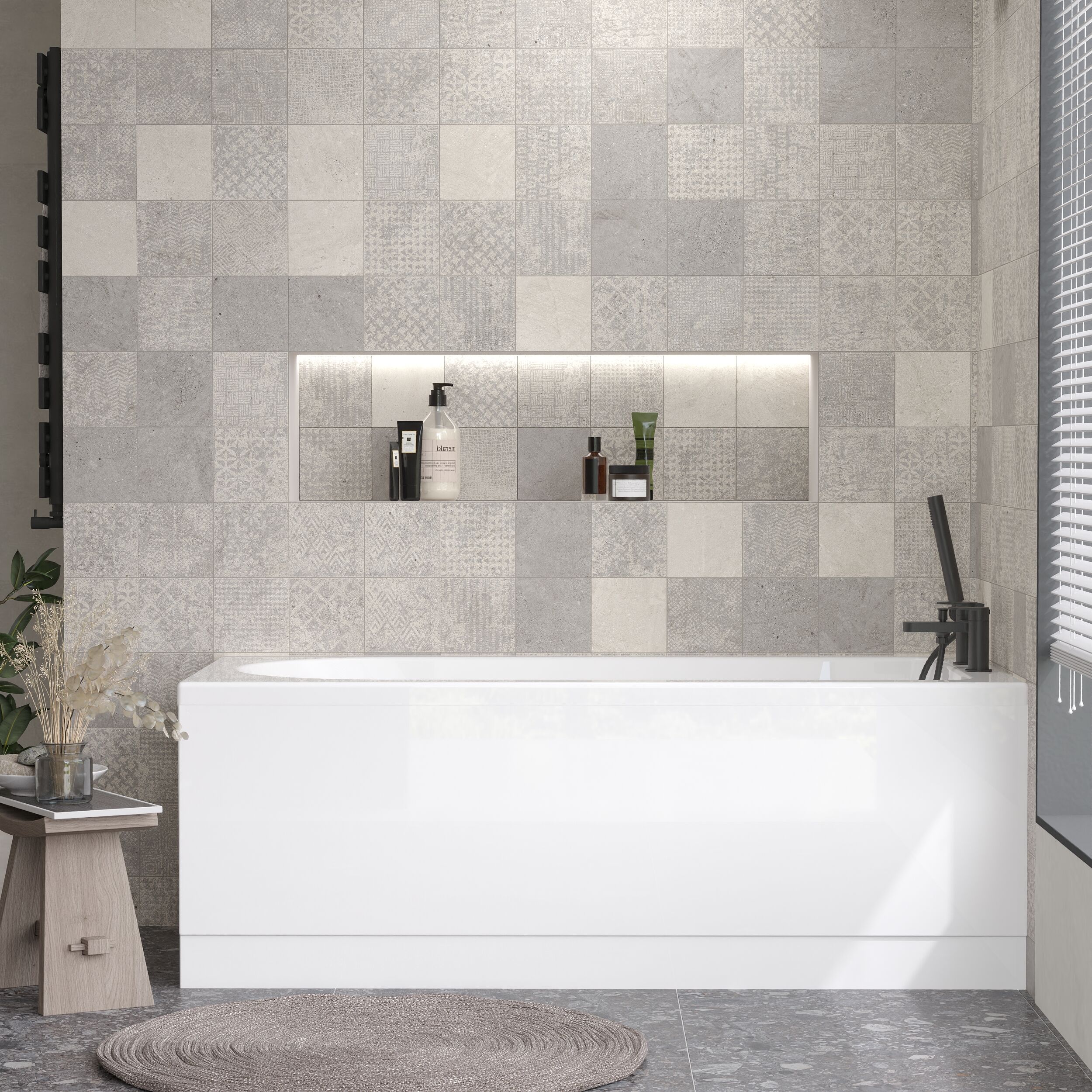 1500mm White Acrylic Front Bath Panel for Modern Bathroom Suites - Image 2