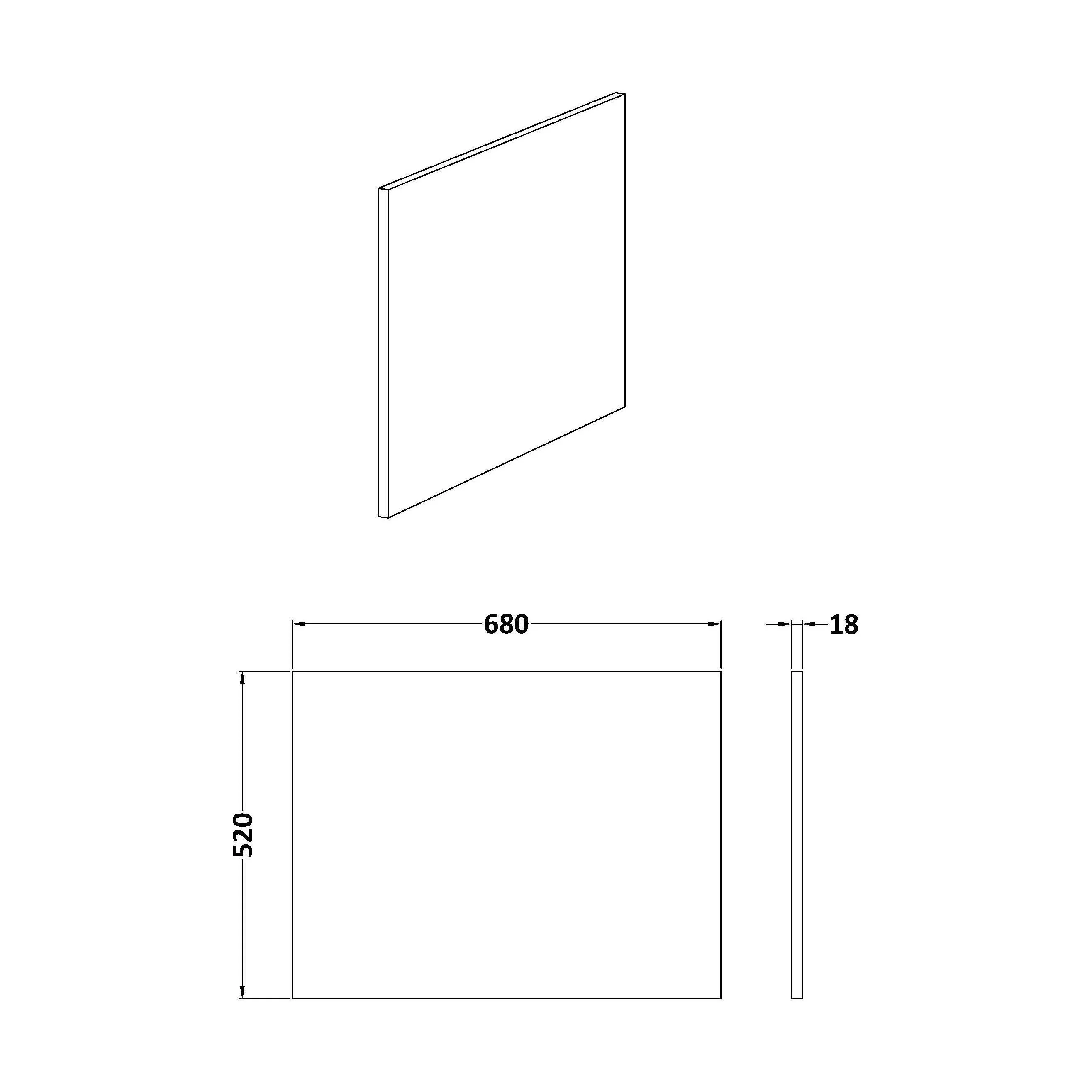 700mm Square MFC Reversible Shower Bath End Panel - Matt Electric Blue - Image 2