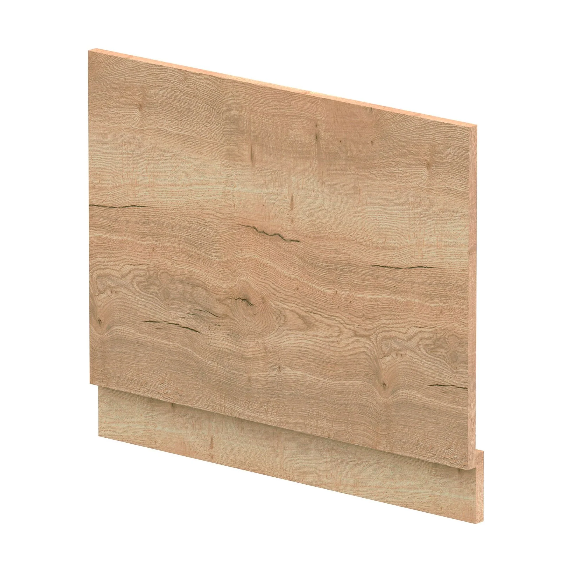 700mm Edge/Power Straight End Bath Panel & Plinth - Textured Woodgrain Autumn Oak