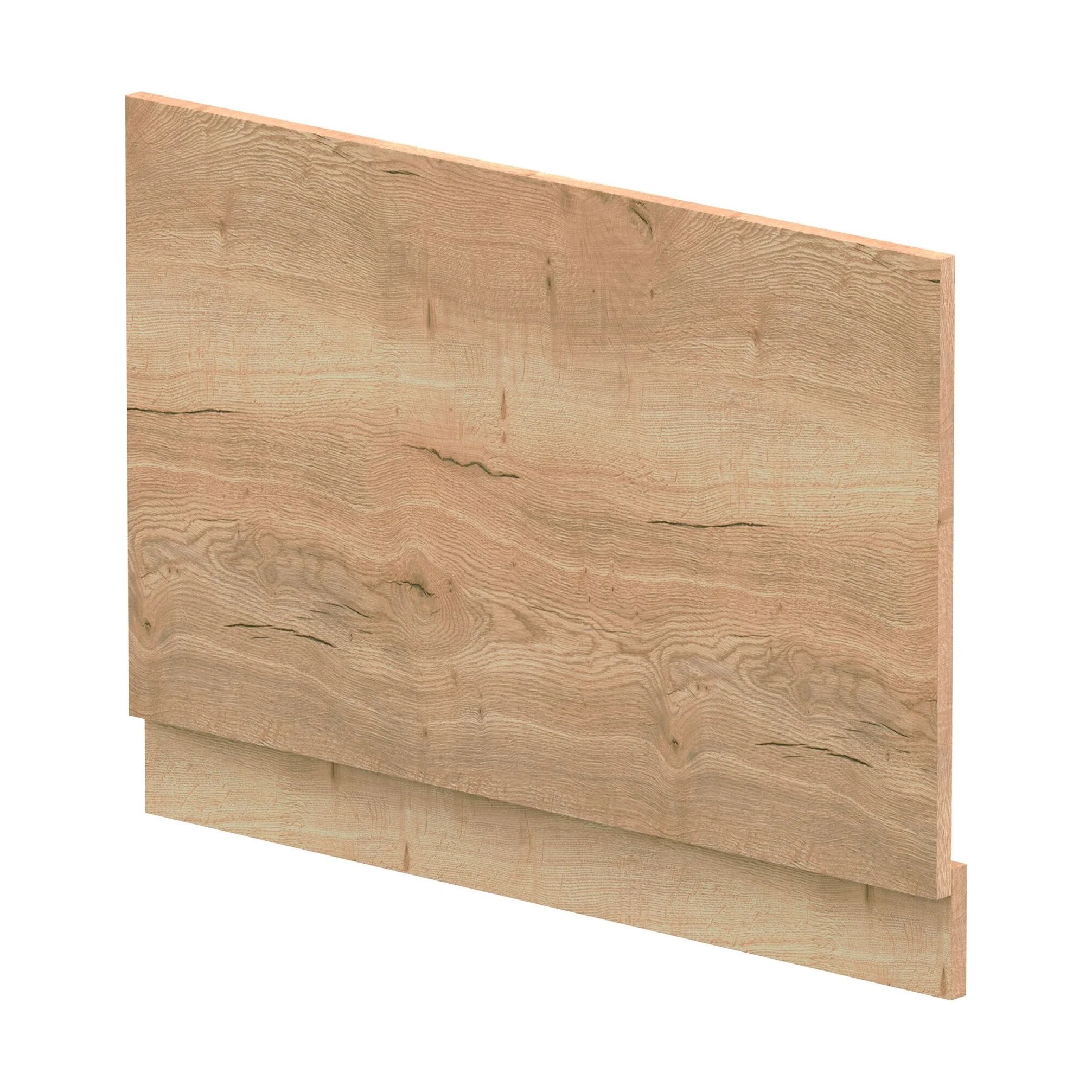 800mm Edge/Power Straight End Bath Panel & Plinth - Textured Woodgrain Autumn Oak