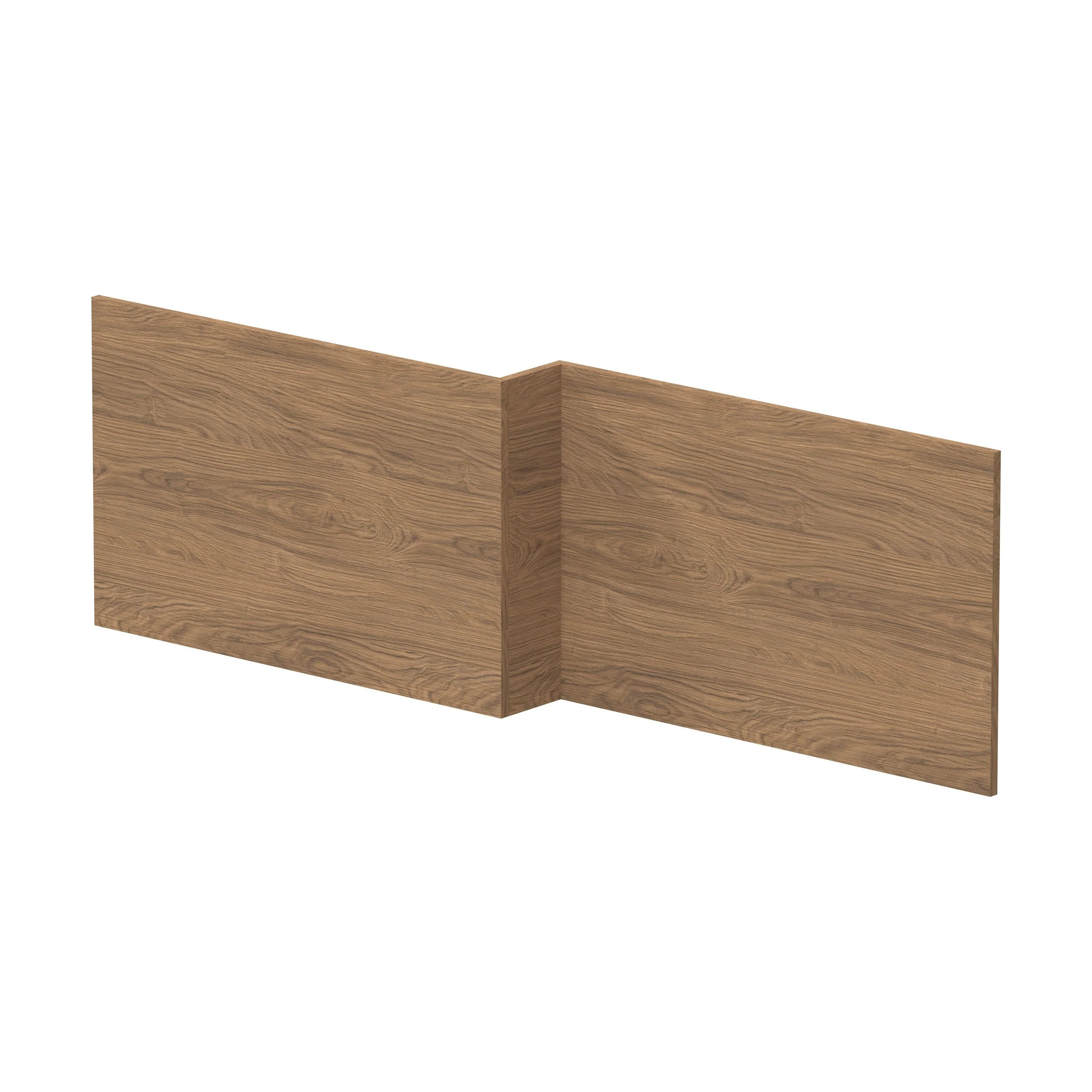 1700mm Square L-Shape Shower Bath Front Panel - Antique Oak