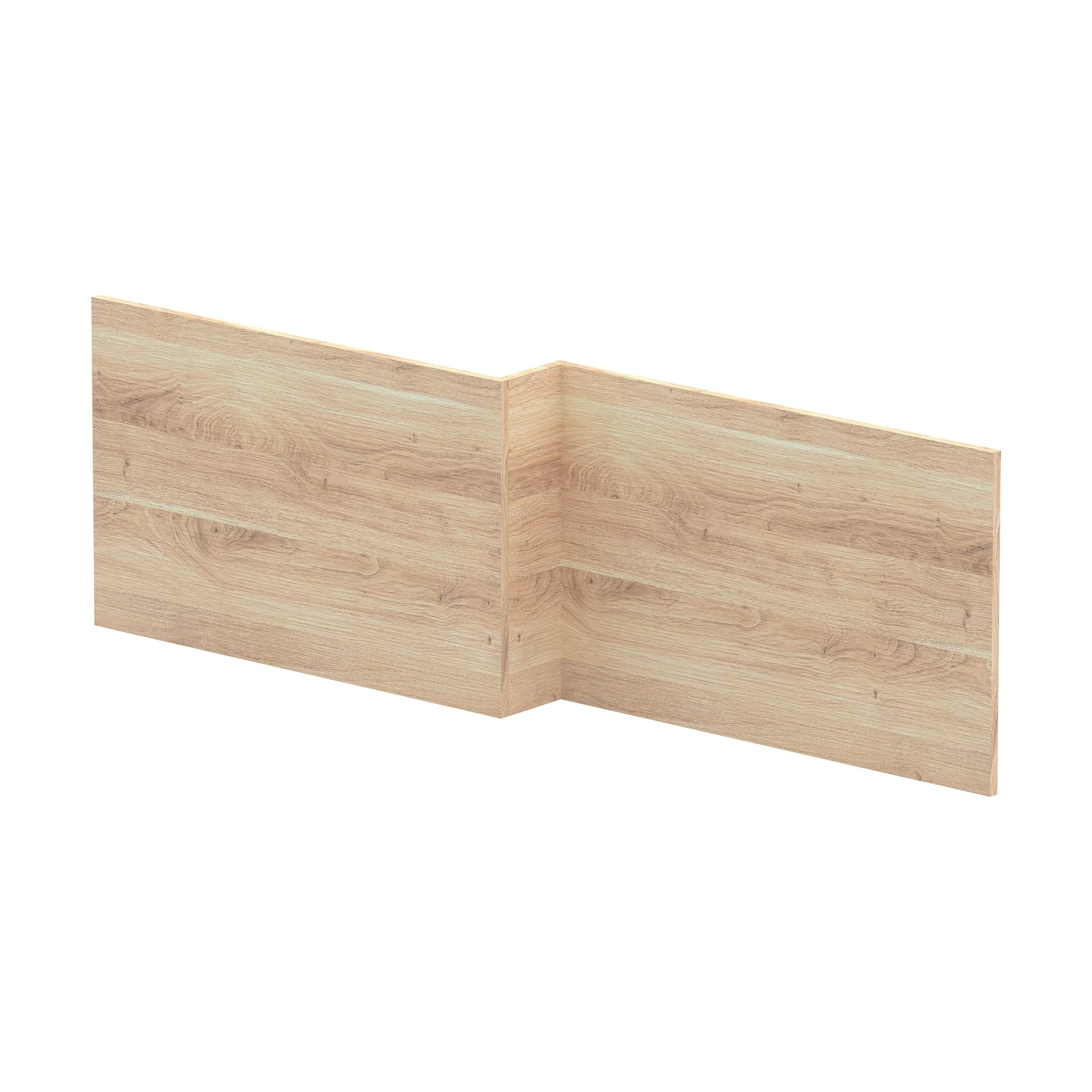 1700mm Square L-Shape Shower Bath Front Panel - Bleached Oak
