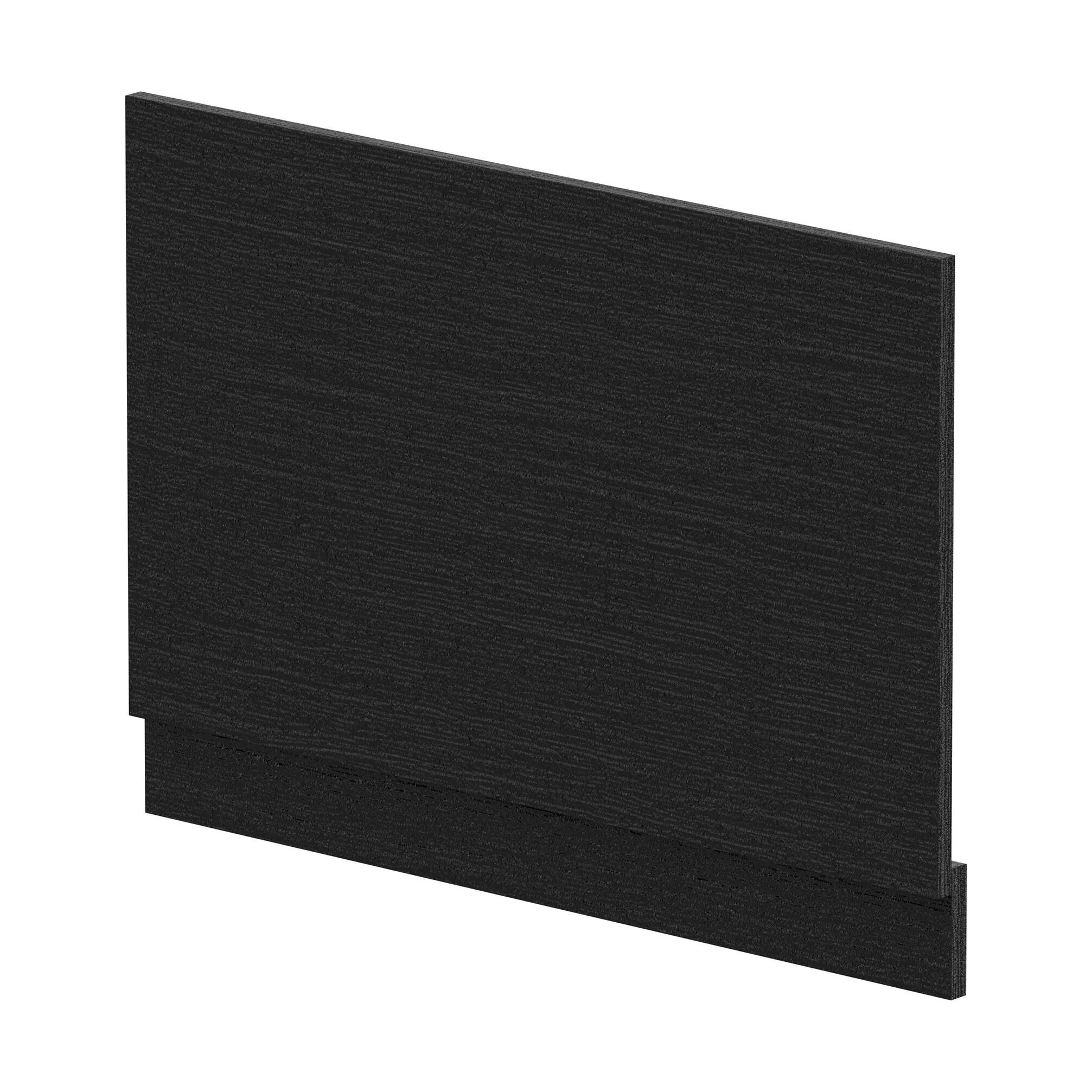 800mm Bath MFC End Panel & Plinth - Woodgrain Charcoal Black
