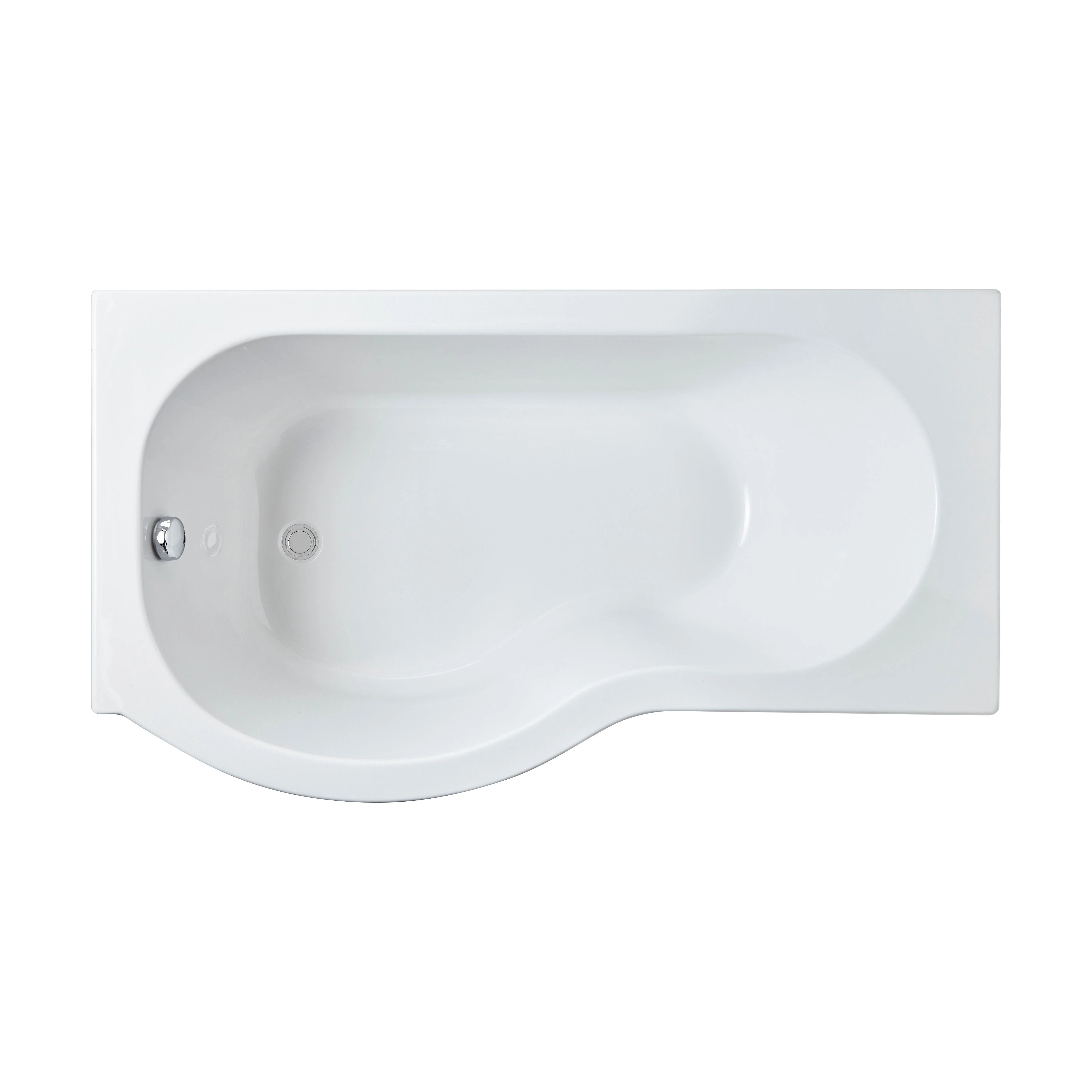 Balterley Modern P Shape Left Hand Shower Bath Tub with Leg Set - Image 2