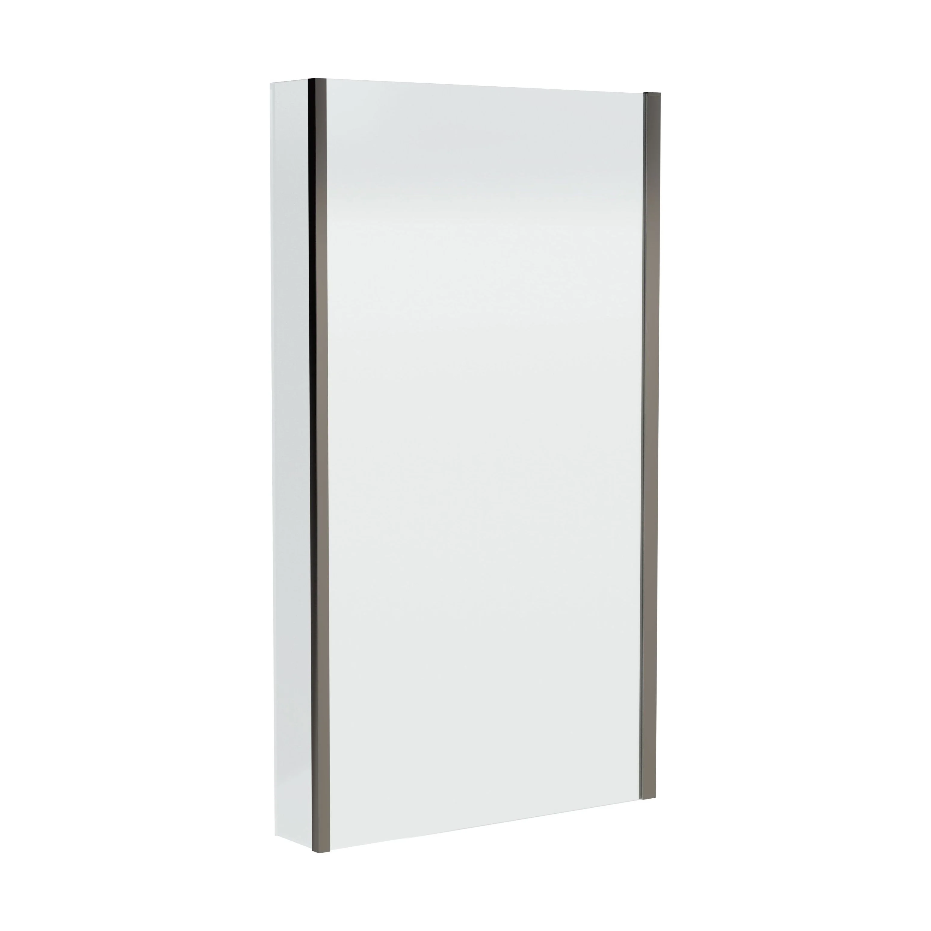 Contemporary 6mm Toughened Safety Glass Square Fixed Bath Screen with Fixed Return - 1400 x 815 x 160mm - Brushed Pewter
