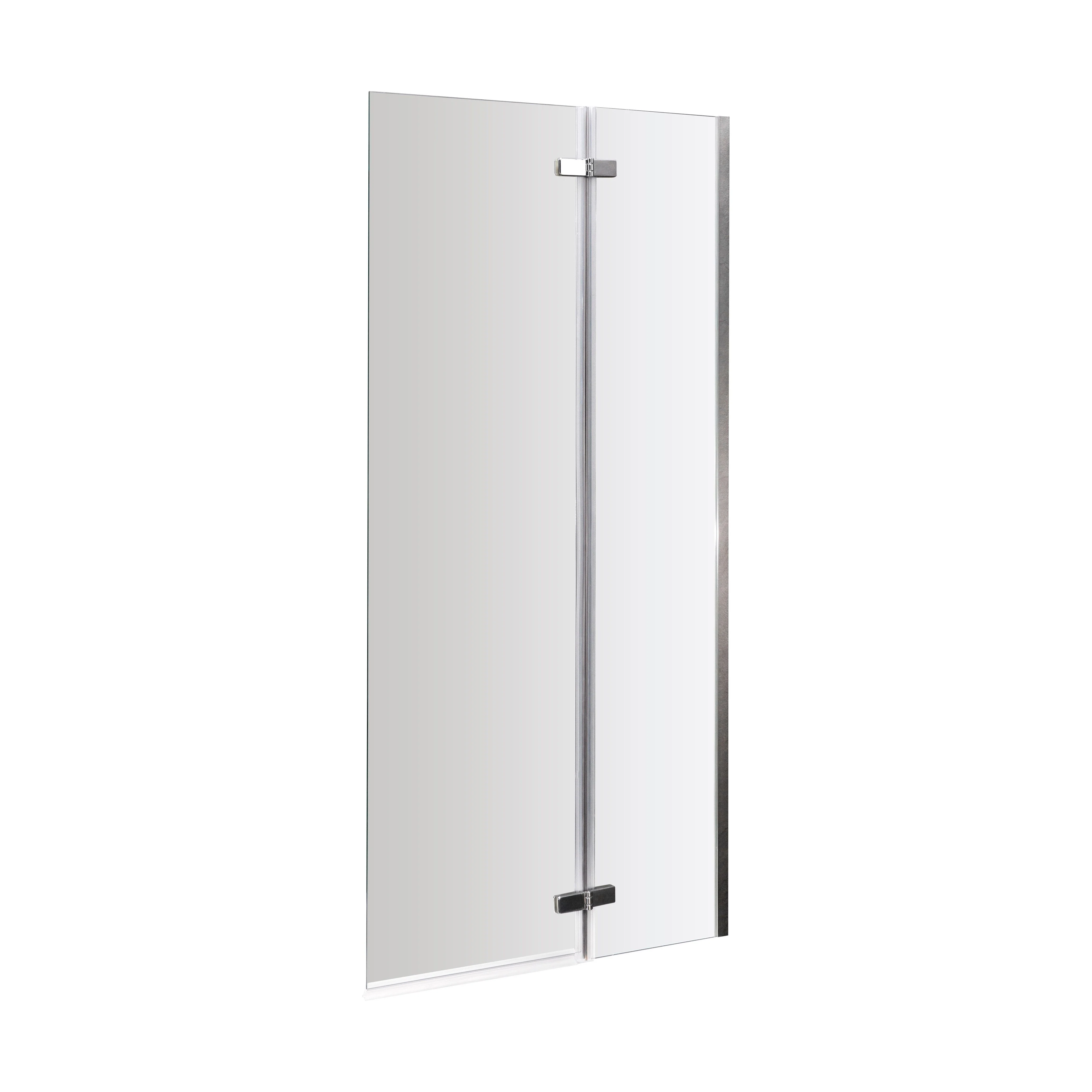 Chrome 5mm Toughened Safety Glass Centre Hinged Shower Bath Screen - Image 4