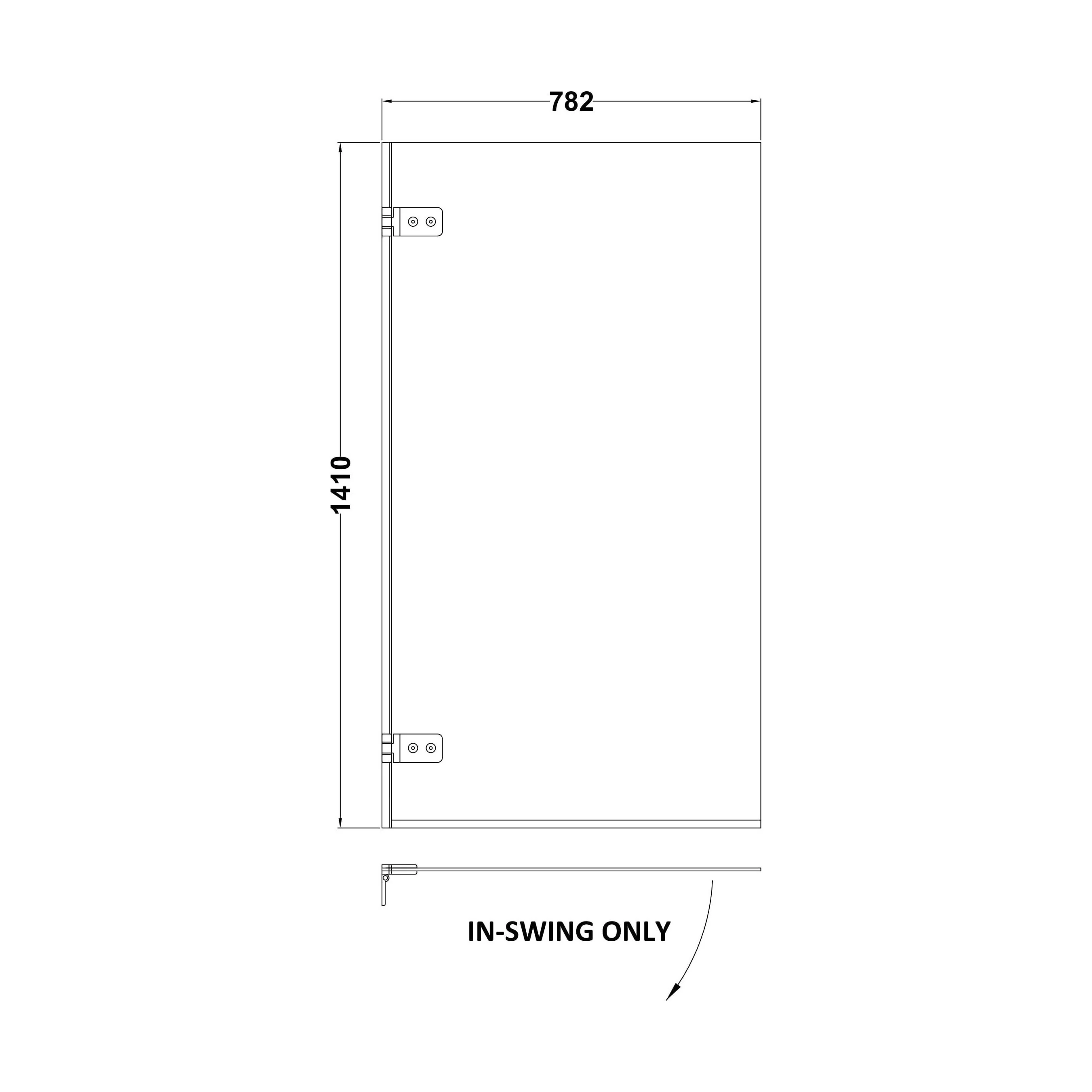 Chrome 5mm Toughened Safety Glass Hinged Shower Bath Screen - Image 5