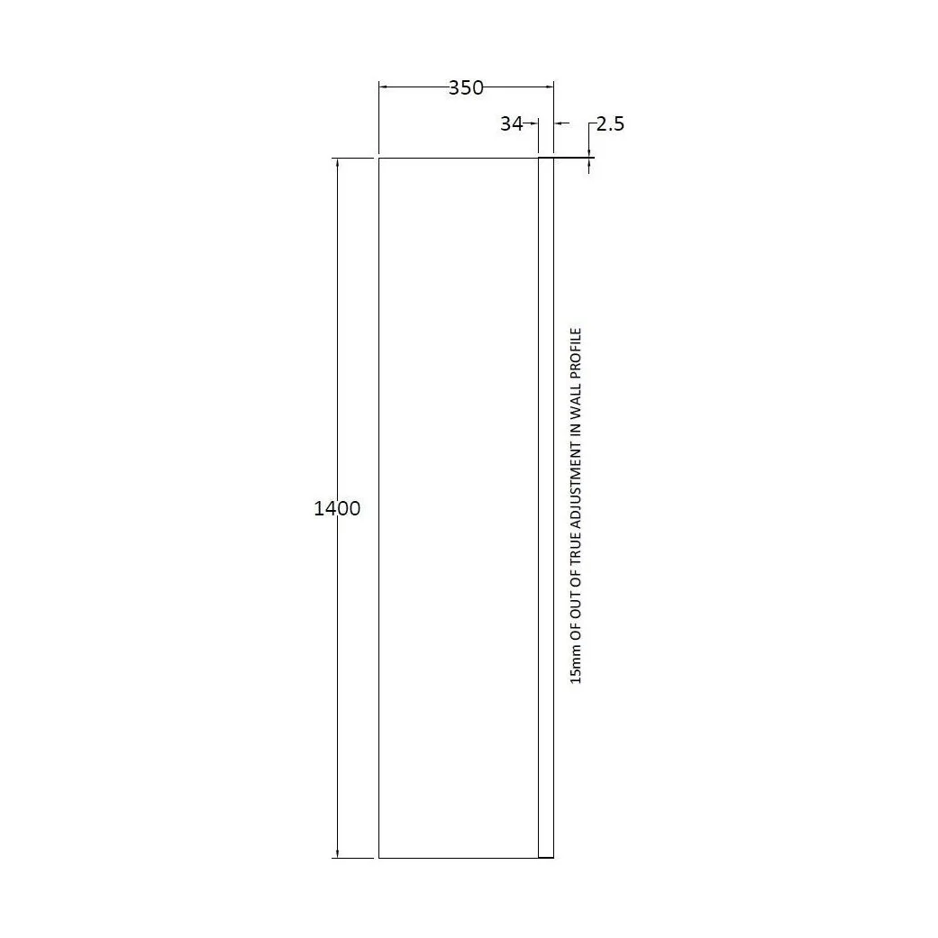 Balterley Modern Fixed 6mm Toughened Safety Glass Reversible Bath Screen, 350mm - Chrome - Image 3