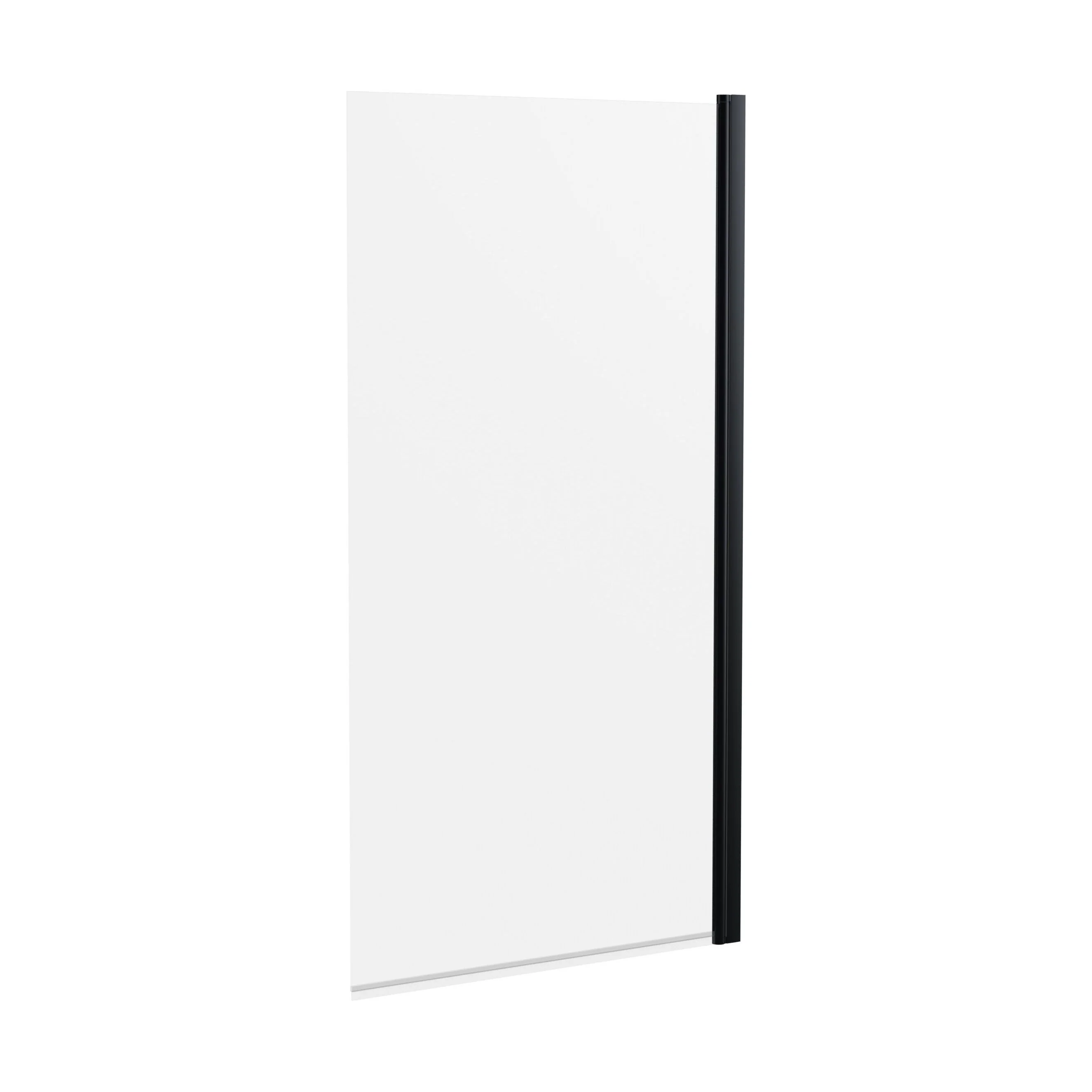 Balterley Traditional 6mm Toughened Safety Glass Straight Reversible Bath Screen - Black