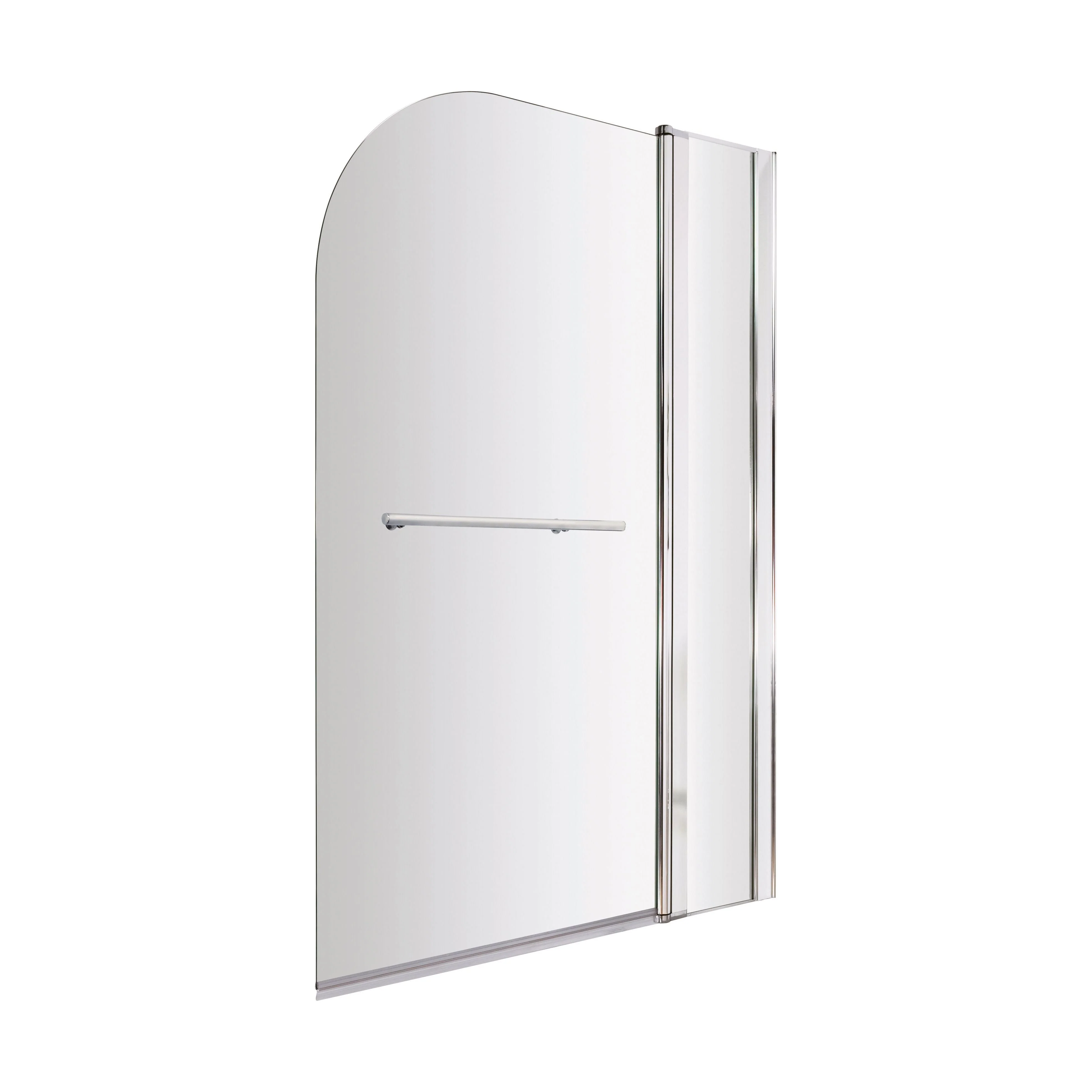 Balterley Modern 6mm Glass Reversible Shower Bath Screen Fixed Panel, 1433 x 998mm - Chrome