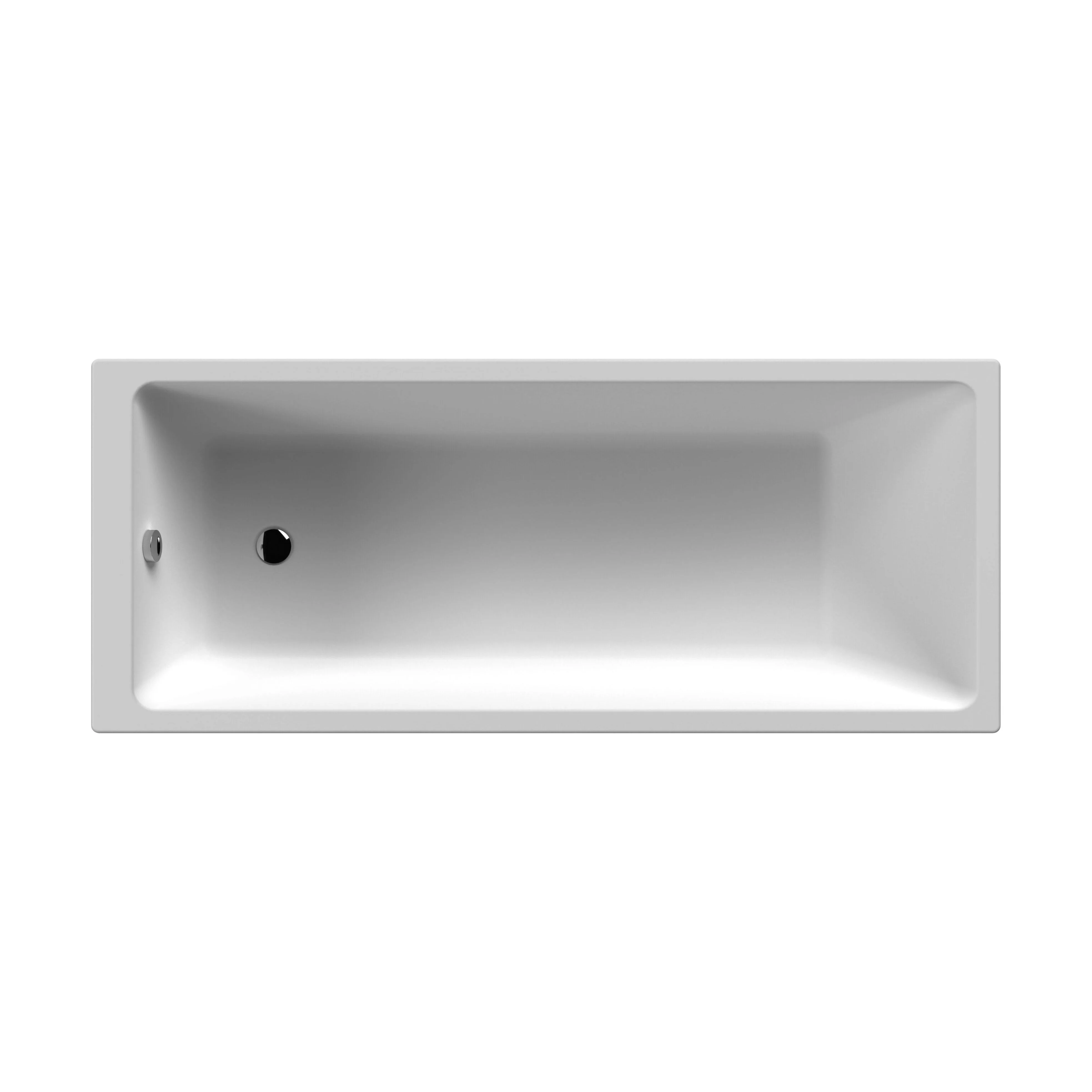 Balterley Modern Square Thin Edge Single Ended Straight Shower Bath with Leg Set, 1700mm x 700mm - White - Image 5