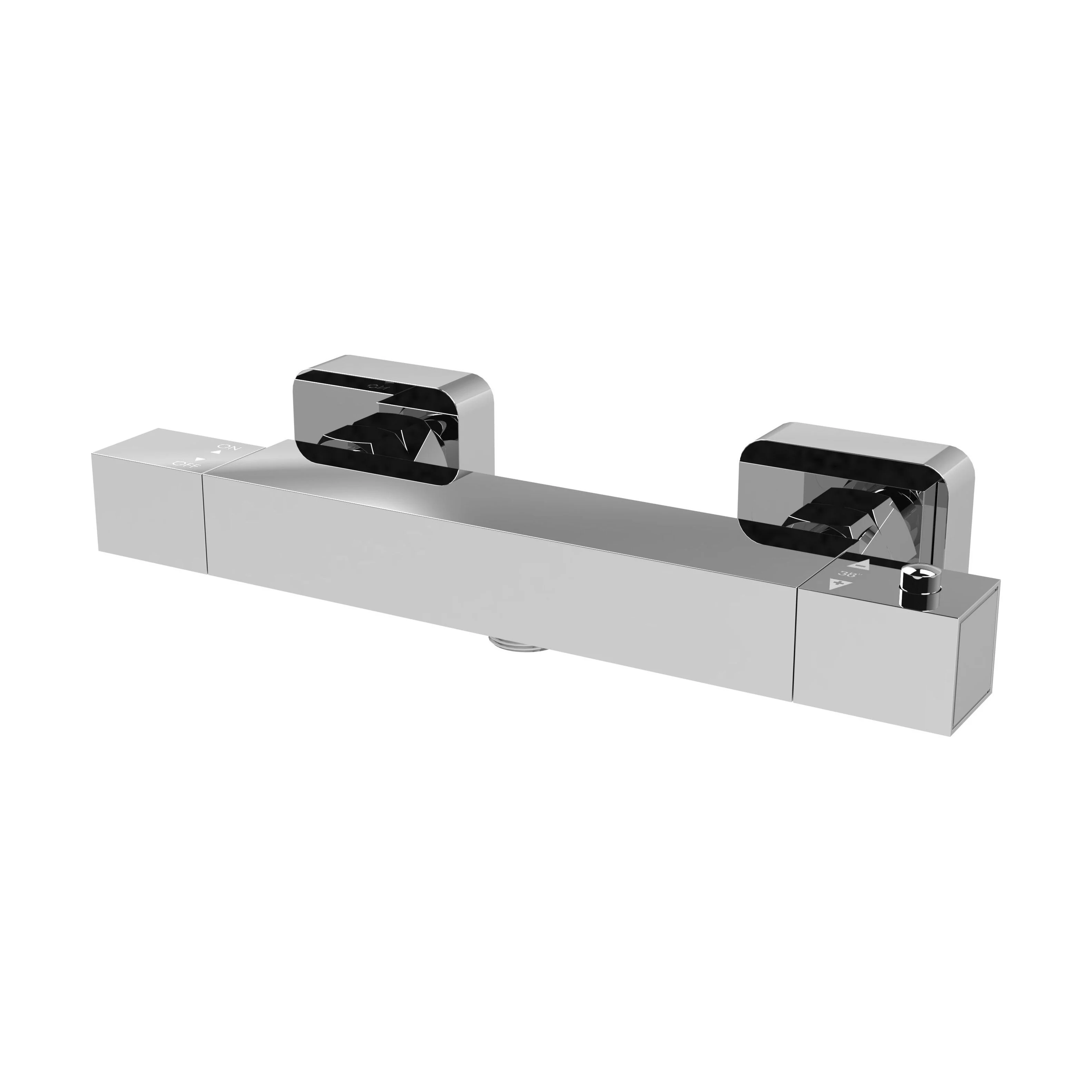 Square Wall Mount Shower Thermostatic Bar Valve Tap (Kit Not Included) - Chrome - Balterley