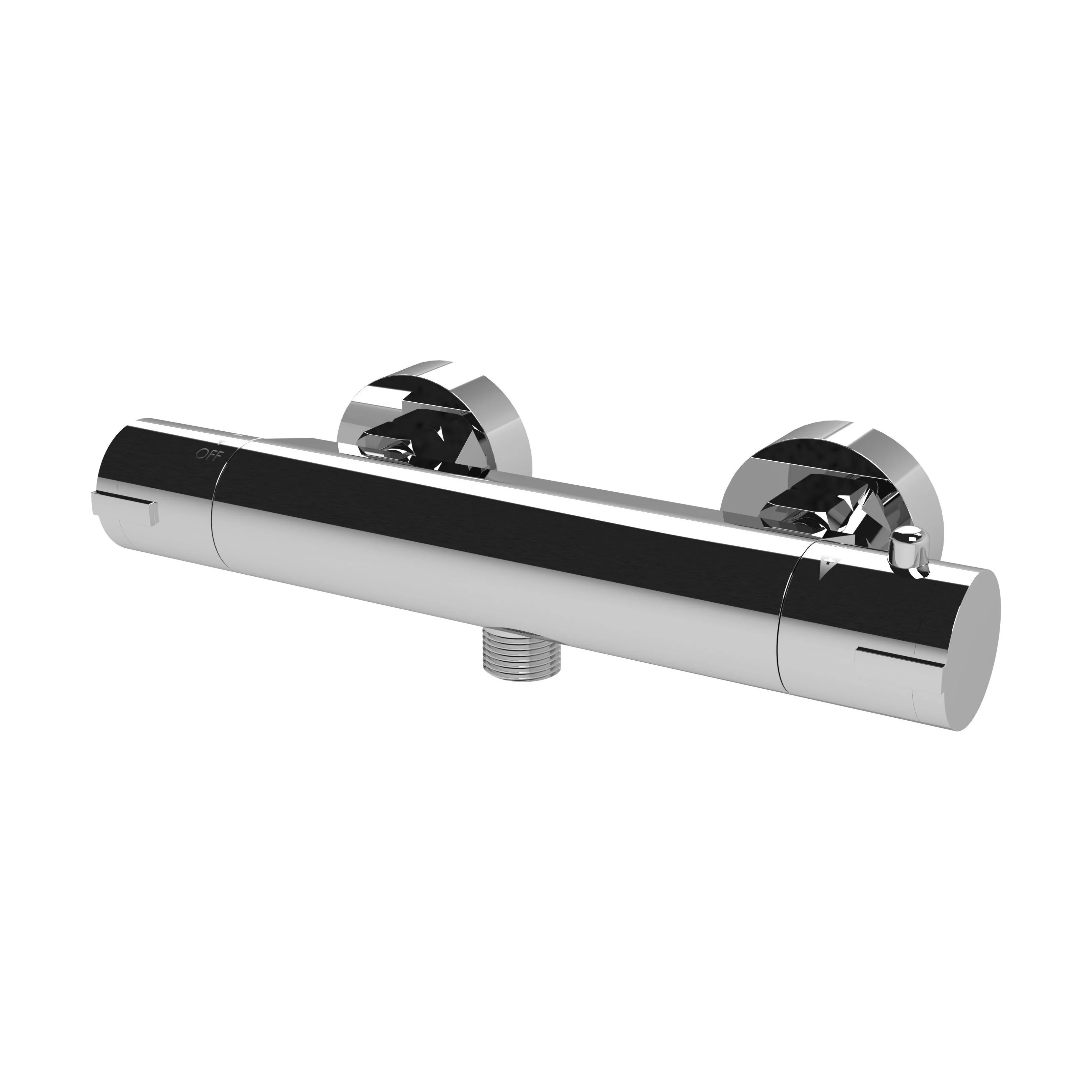 Round Wall Mount Shower Thermostatic Bar Valve Tap (Kit Not Included) - Chrome - Balterley