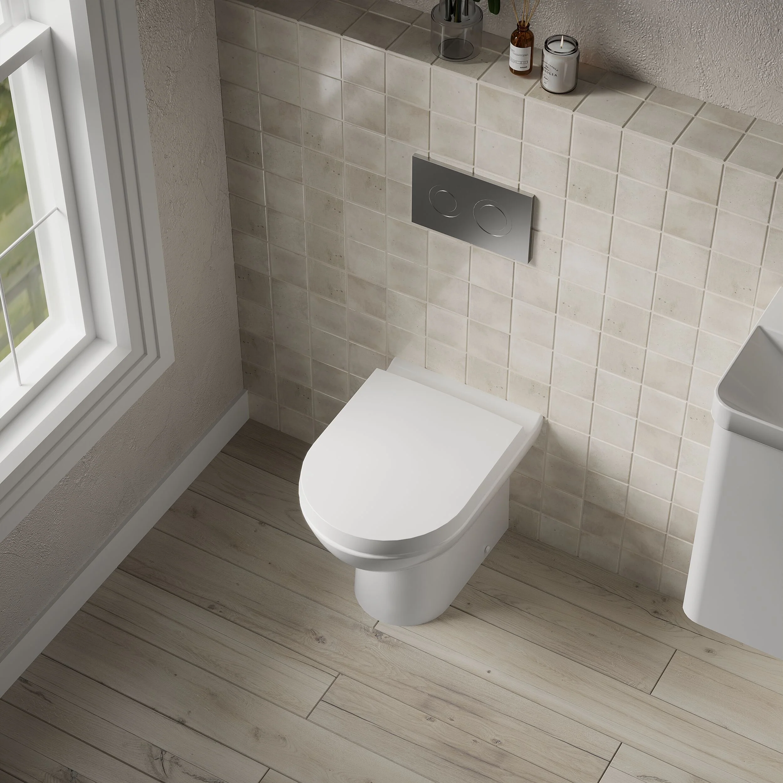 D-Shape Back To Wall Toilet Pan   - 400mm x 375mm x 535mm - Image 3
