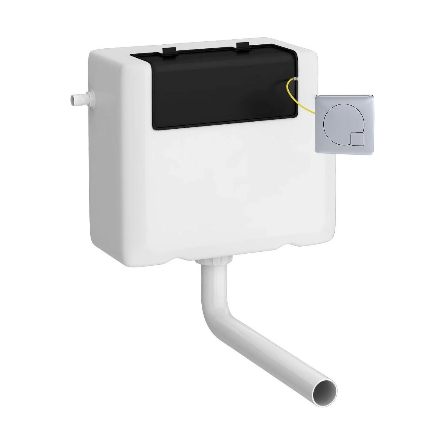 Balterley Universal Water Saving Dual Flush Side Inlet with Square Flush Plate - Chrome/White
