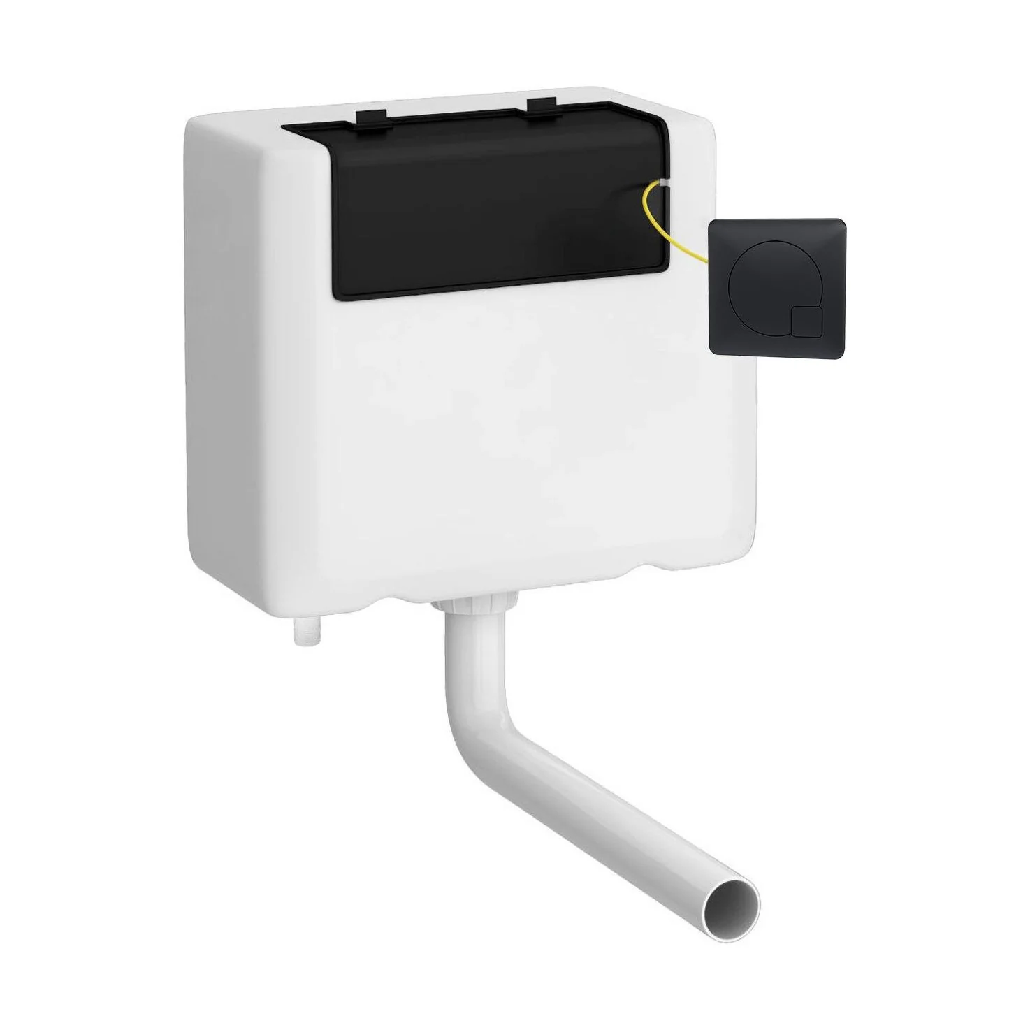 Balterley Universal Water Saving Dual Flush Bottom Inlet with Square Flush Plate - Matt Black