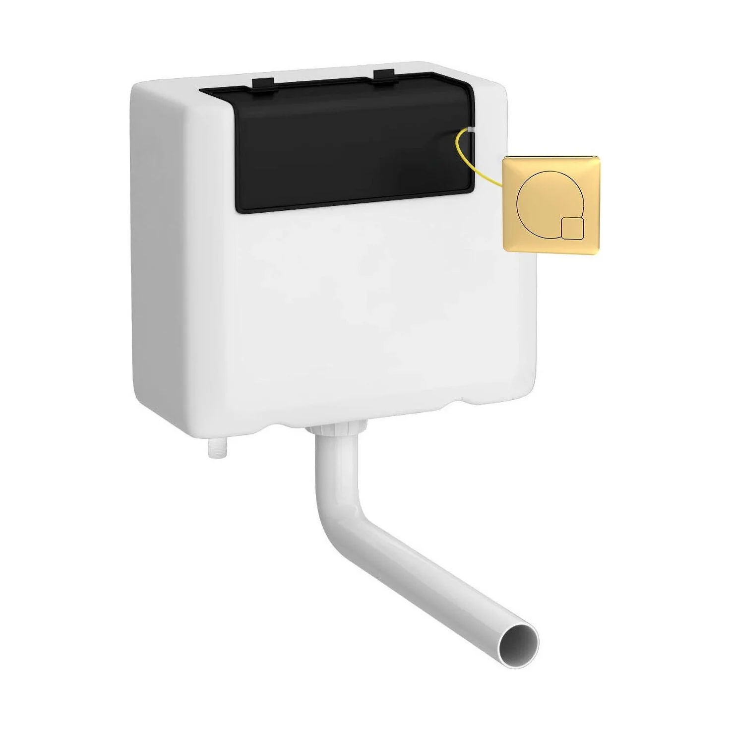 Balterley Universal Water Saving Dual Flush Bottom Inlet with Square Flush Plate - Brushed Brass