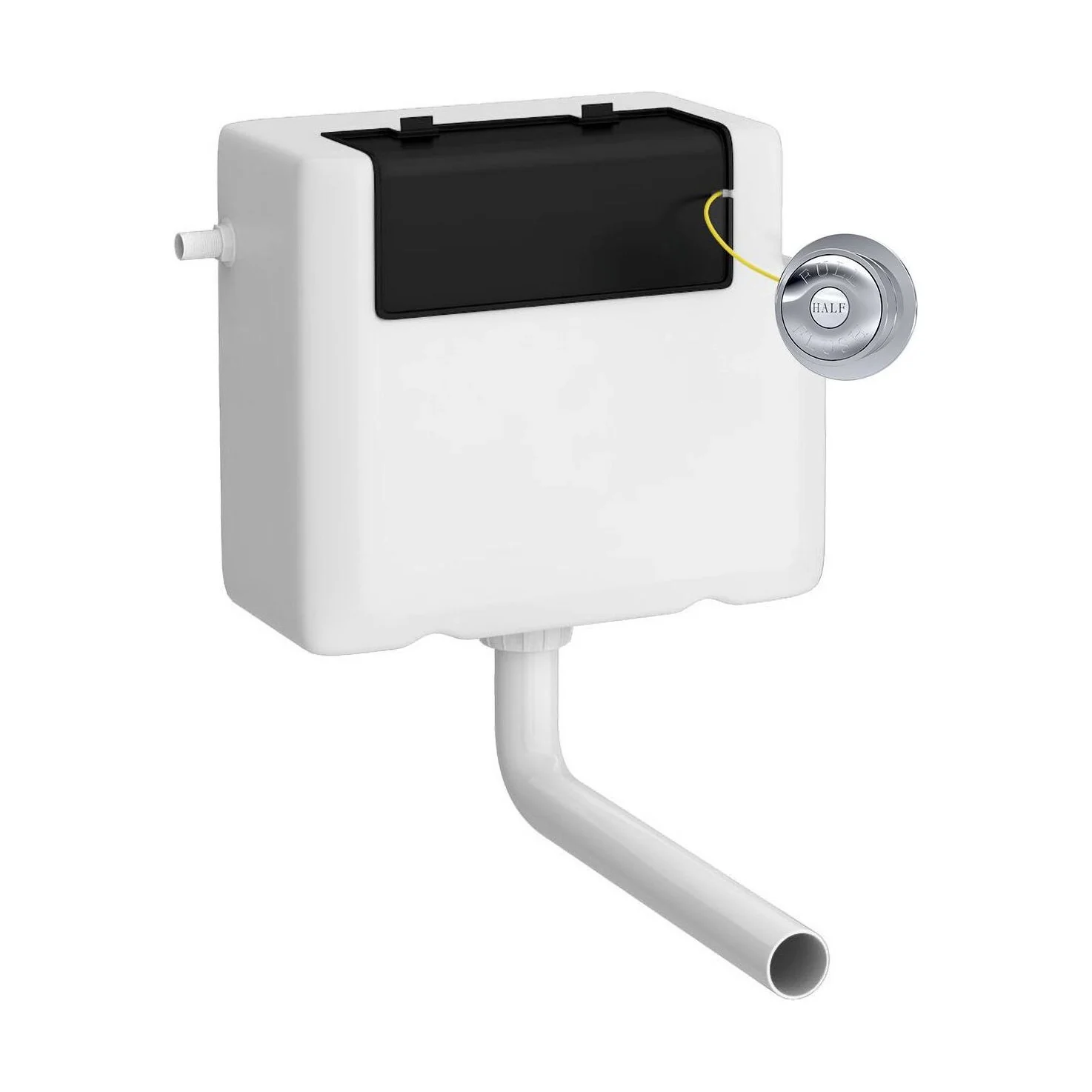 Balterley Universal Water Saving Dual Flush Side Inlet with Traditional Push Button - Chrome/White