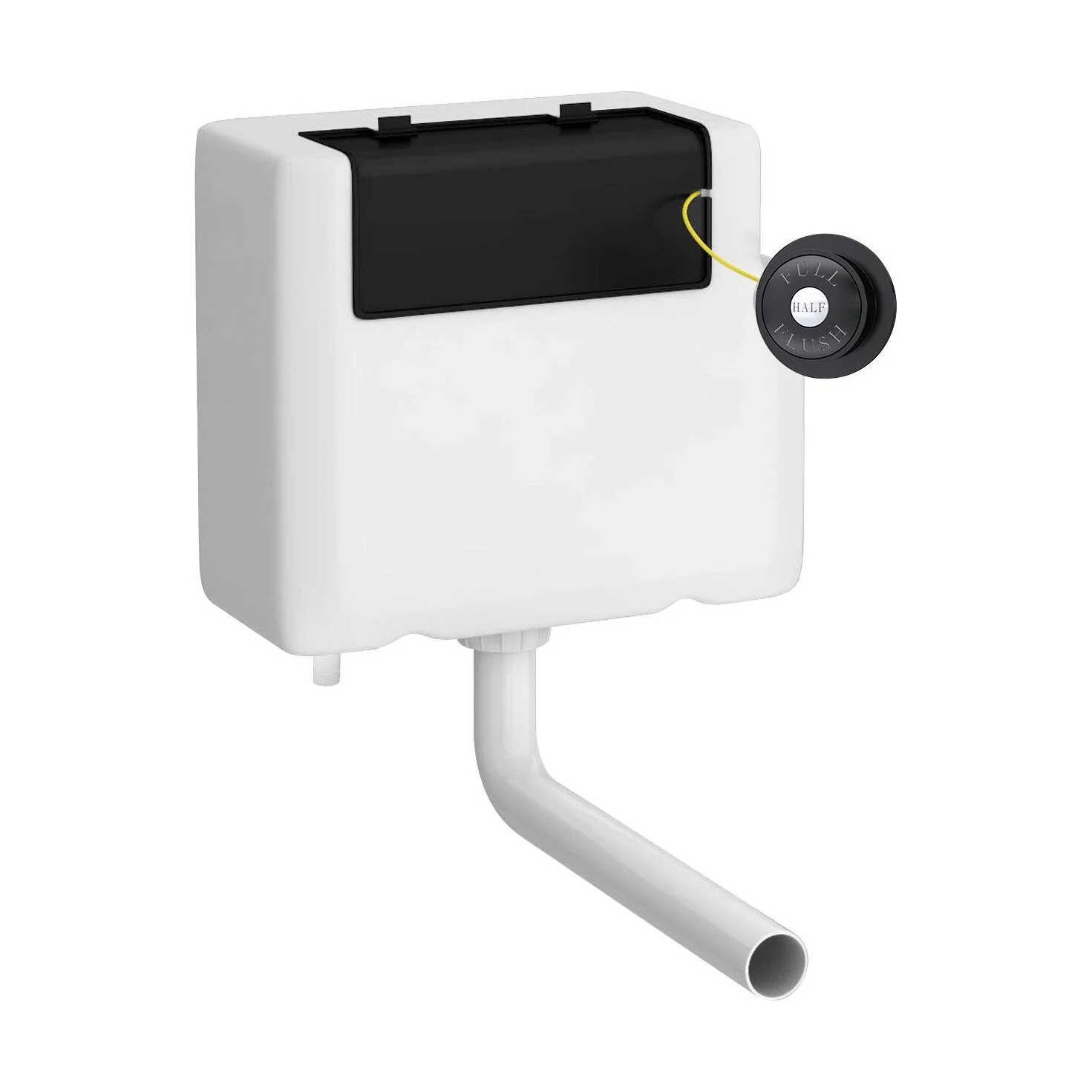 Balterley Universal Water Saving Dual Flush Bottom Inlet with Traditional Push Button - Matt Black