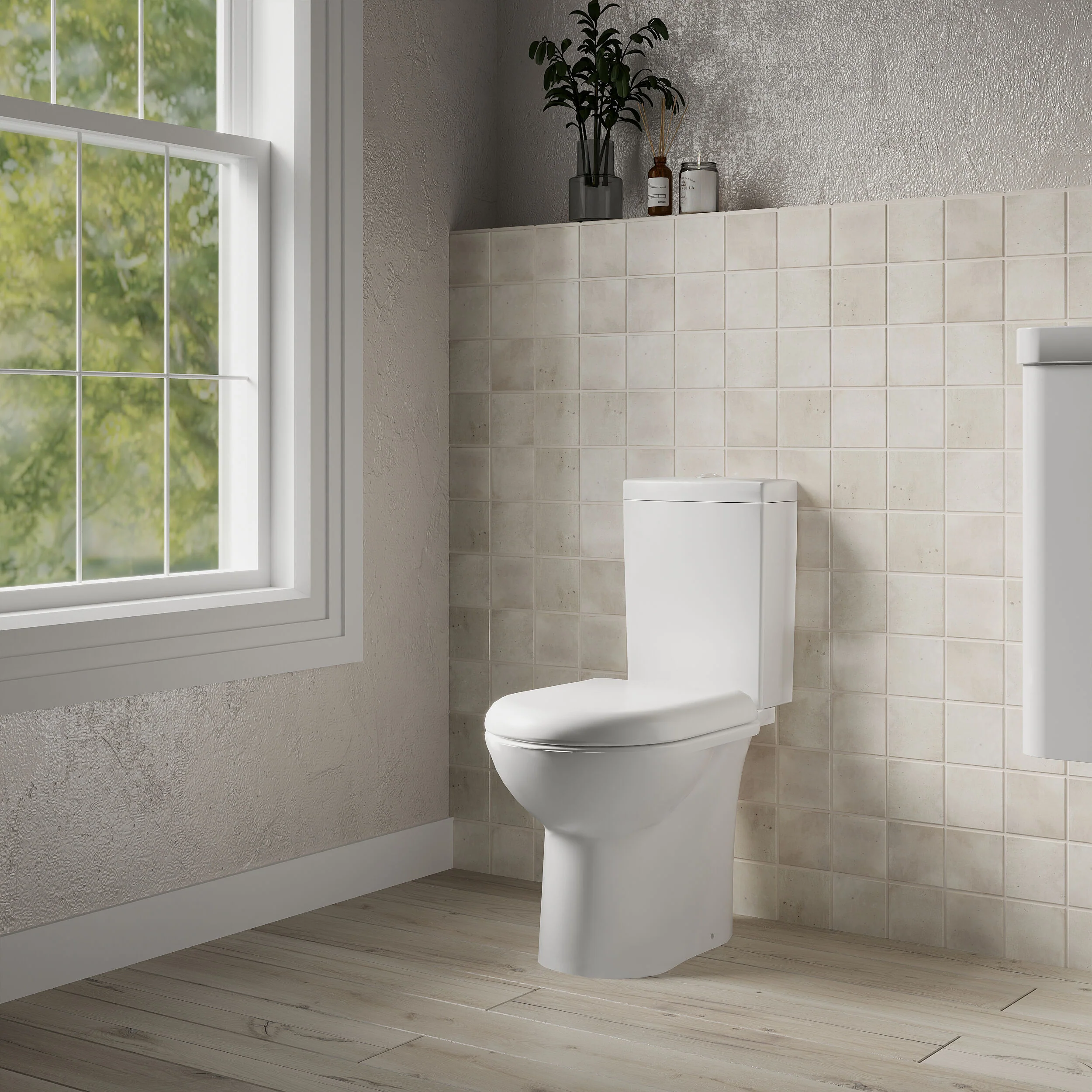 Modern Bathroom Design Toilet Pan with Cistern and Fittings , 745 x 360 x 620mm, White - Image 4