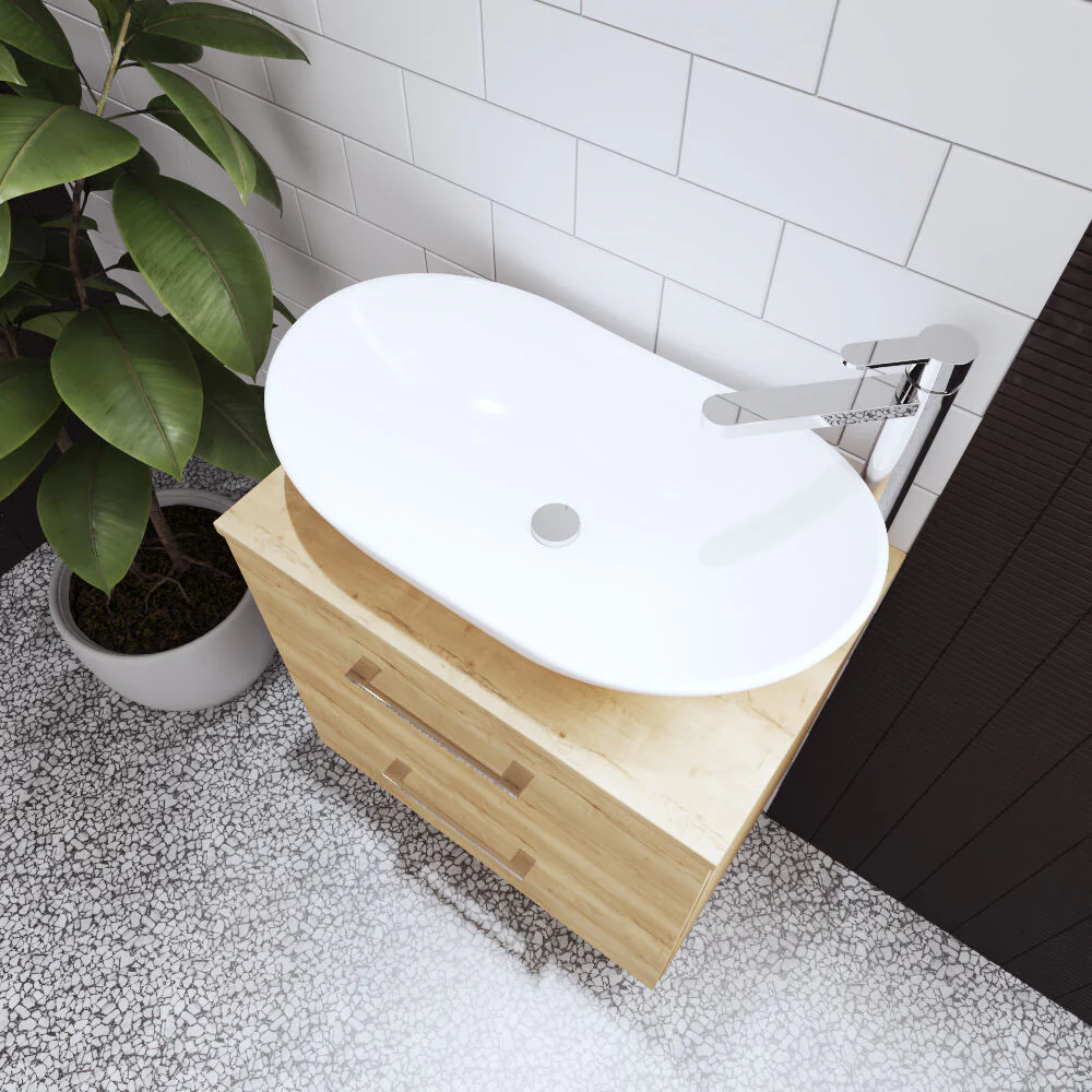Balterley Nova Contemporary Round Bathroom Countertop Basin, Sleek Round Design, Matt White, 615 mm - Image 3