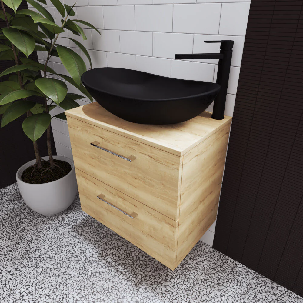 Balterley Nova Oval Countertop Vessel Basin for Bathroom & Cloakroom, Durable Ceramic Fireclay, Matt Black, 615 x 360 x 155 mm - Image 4