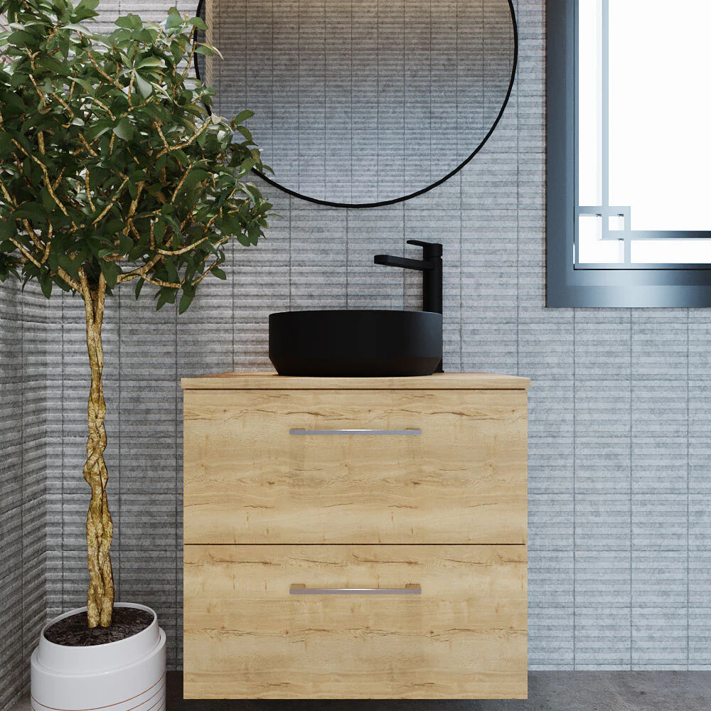 Balterley Nova Round Countertop Vessel Basin for Bathroom & Cloakroom, Ceramic Fireclay, Matt Black, 350 mm - Image 2