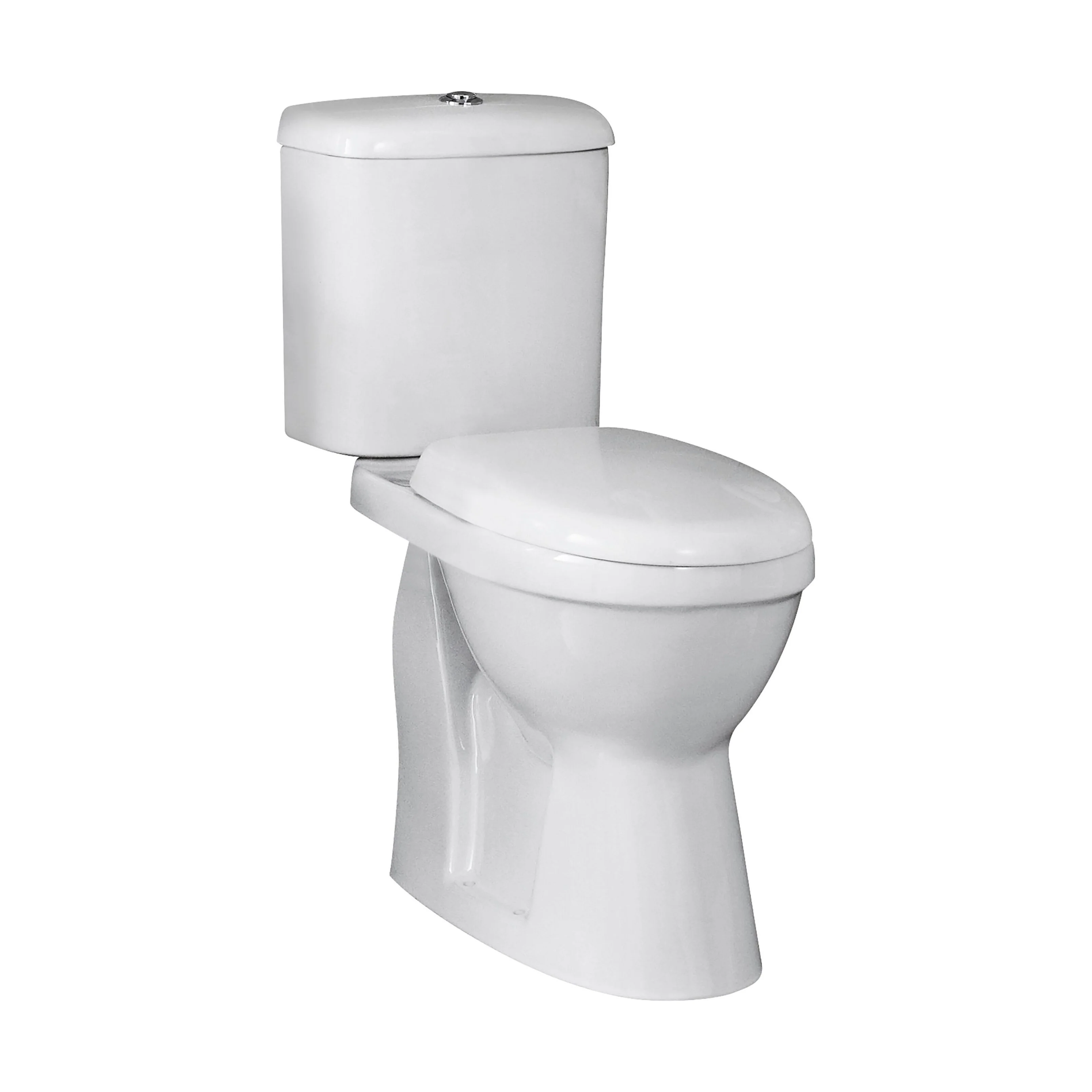 White Single Flush Comfort Height Toilet Pan, Cistern & Soft Close Seat - Image 5