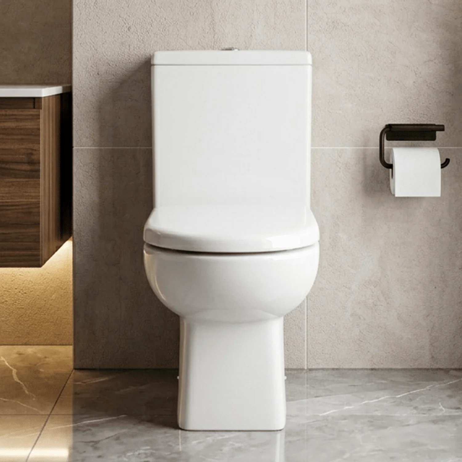 Modern Bathroom Close Coupled Toilet , 810mm x 400mm, White