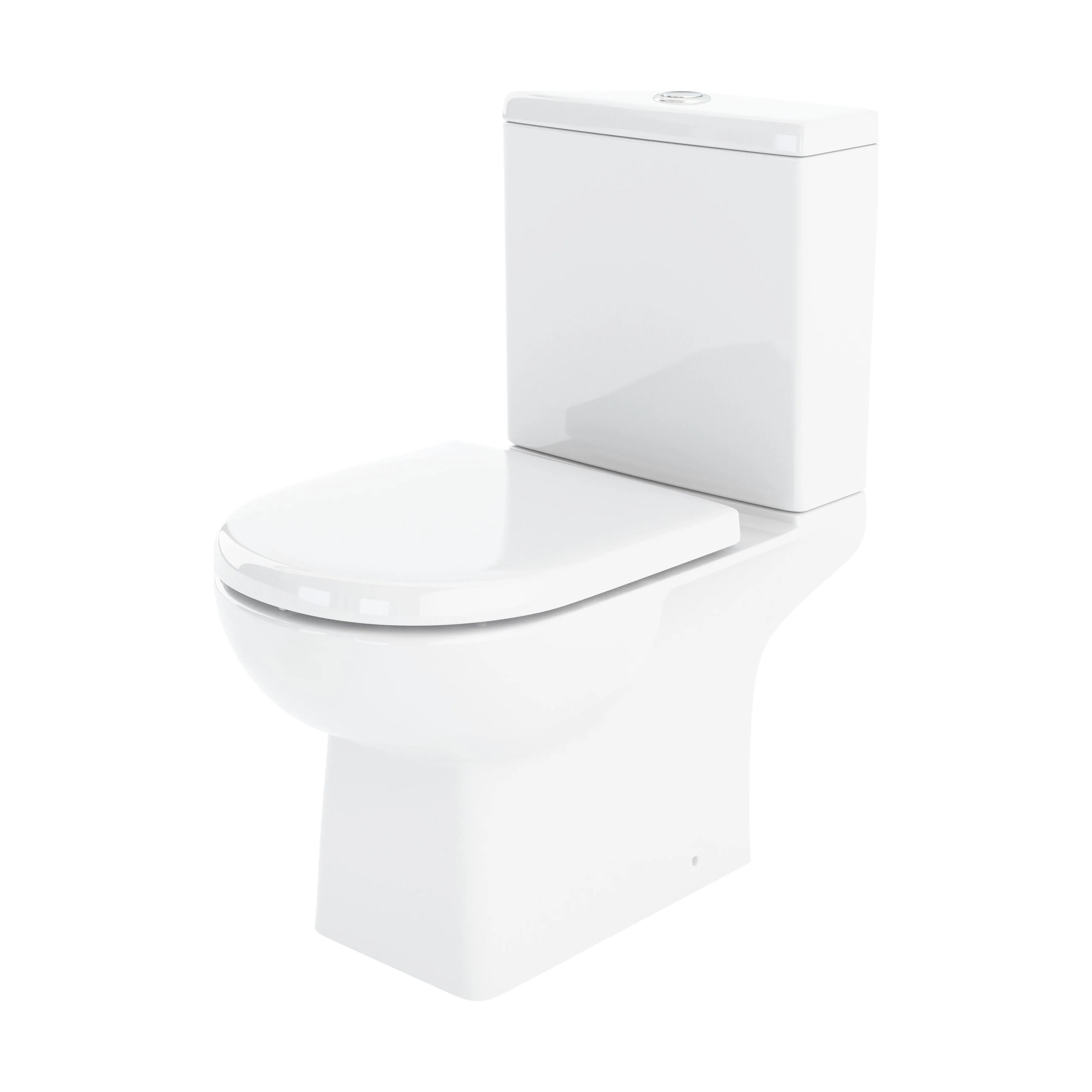 Modern Bathroom Close Coupled Toilet , 810mm x 400mm, White - Image 5