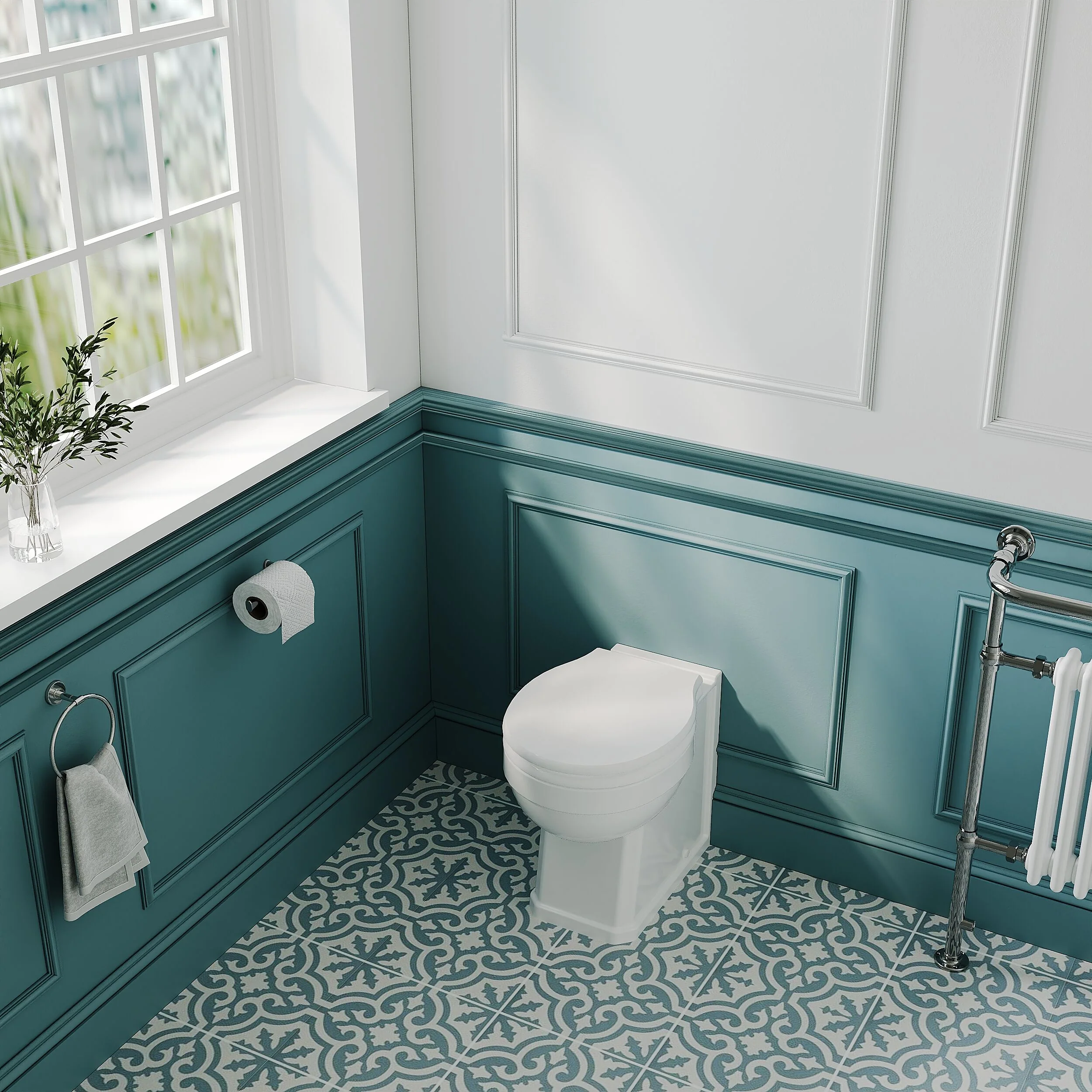 Traditional Back to Wall Toilet Pan, Classic White Ceramic WC with Timeless Bathroom Design by Balterley - Image 3