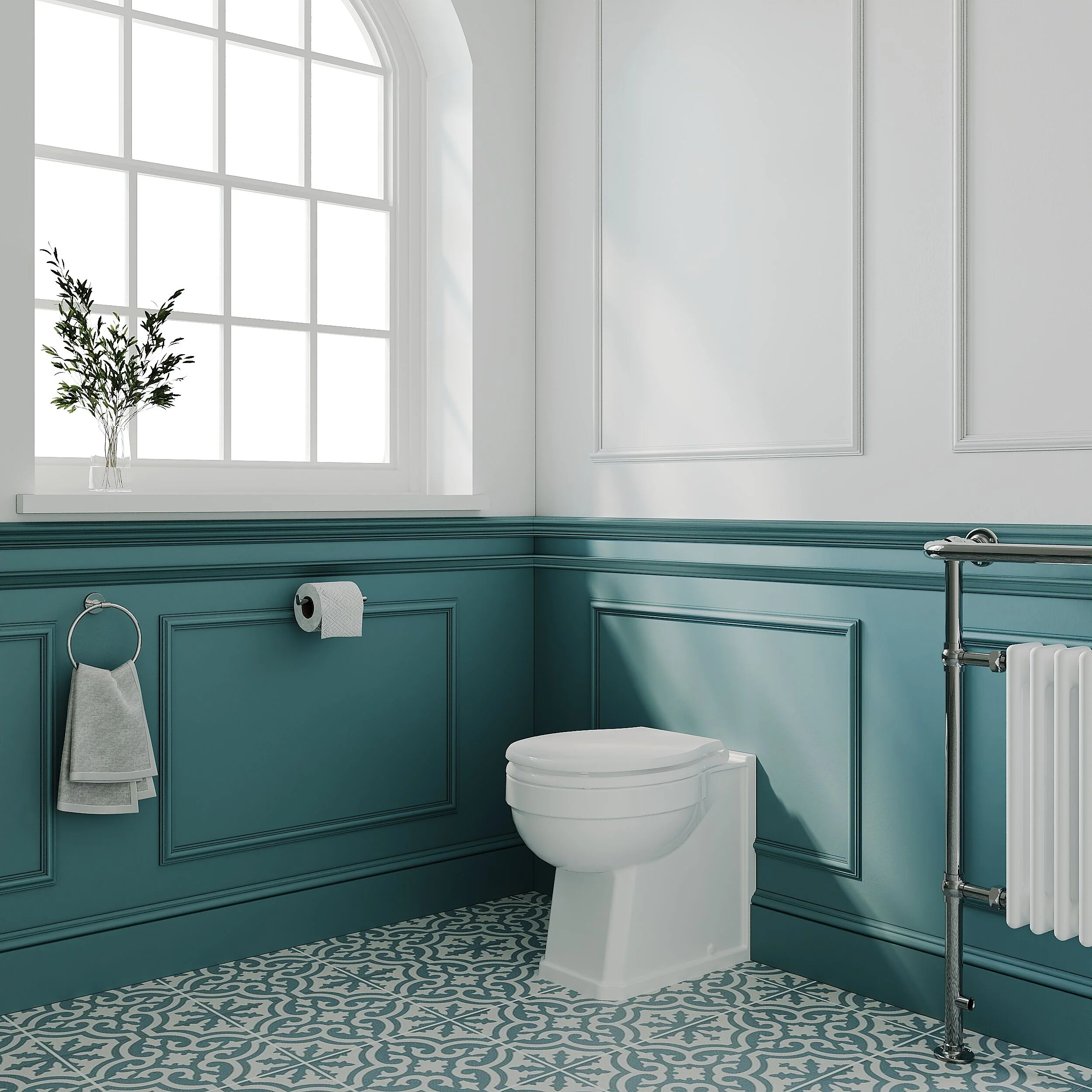 Traditional Back to Wall Toilet Pan, Classic White Ceramic WC with Timeless Bathroom Design by Balterley - Image 4