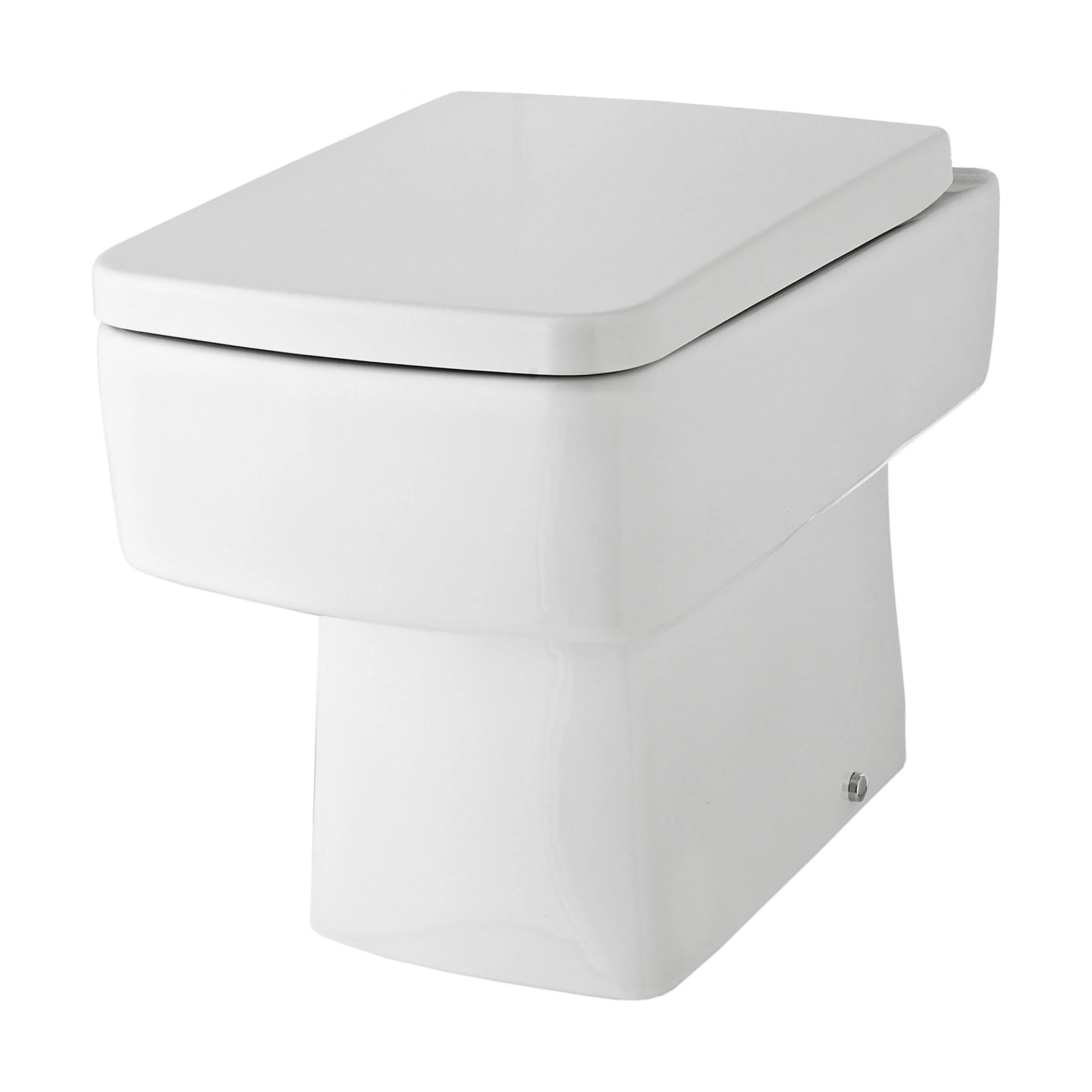 Square Back to Wall Toilet Pan, Modern Compact Ceramic WC Design, 400mm x 350mm x 520mm - White by Balterley - Image 5
