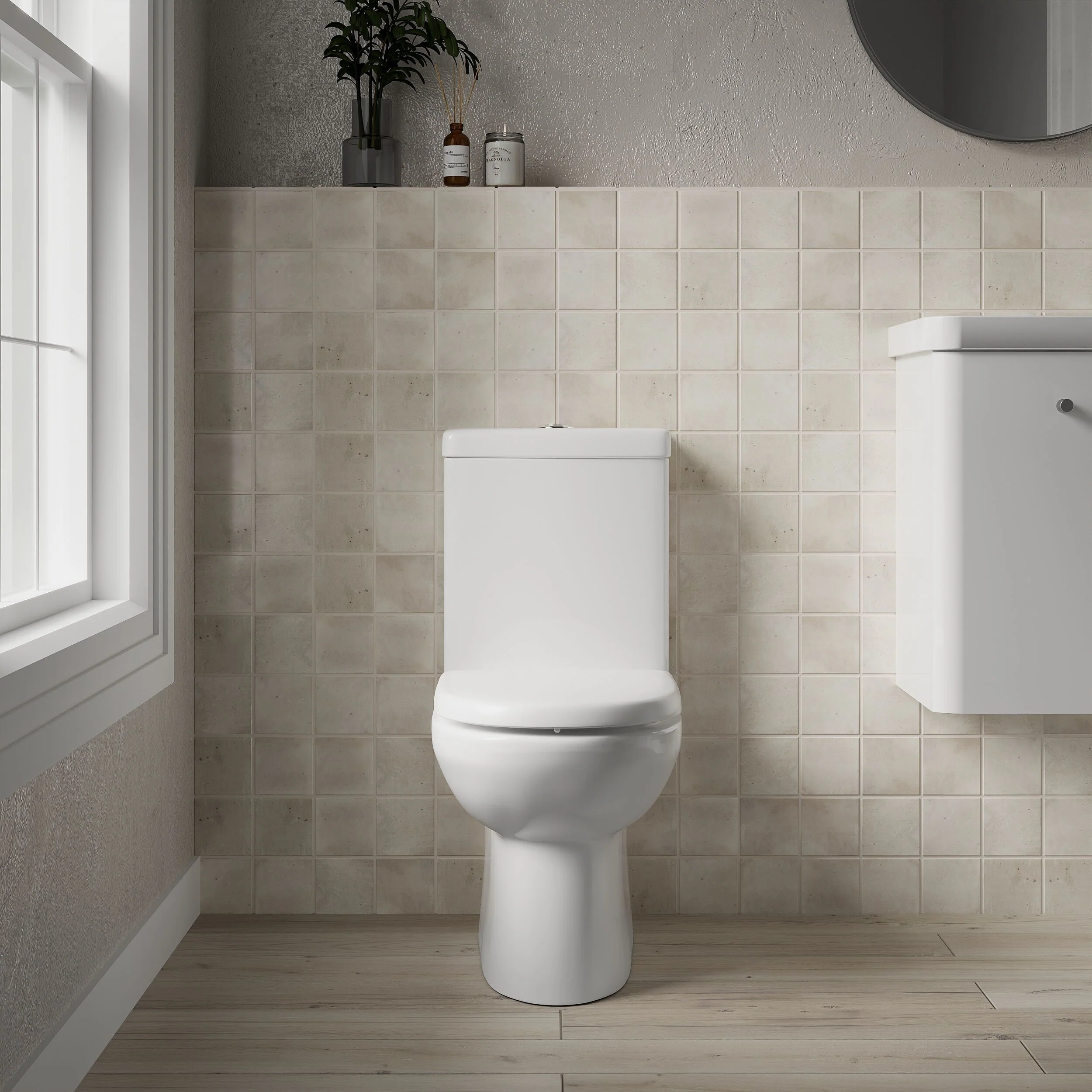 Compact Toilet Pan & Cistern  - 805mm x 360mm x 625mm - Image 2