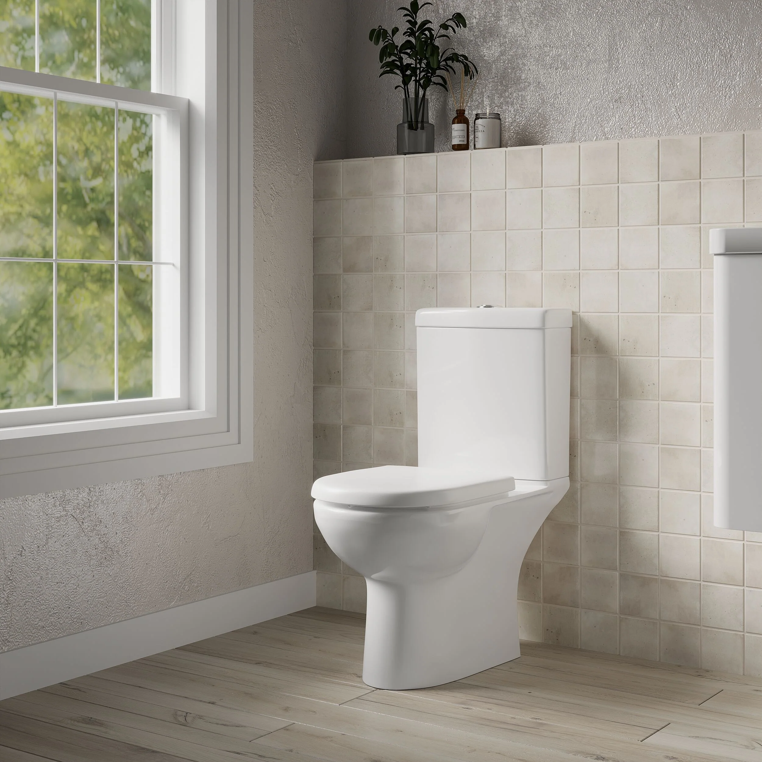 Compact Toilet Pan & Cistern  - 805mm x 360mm x 625mm - Image 4