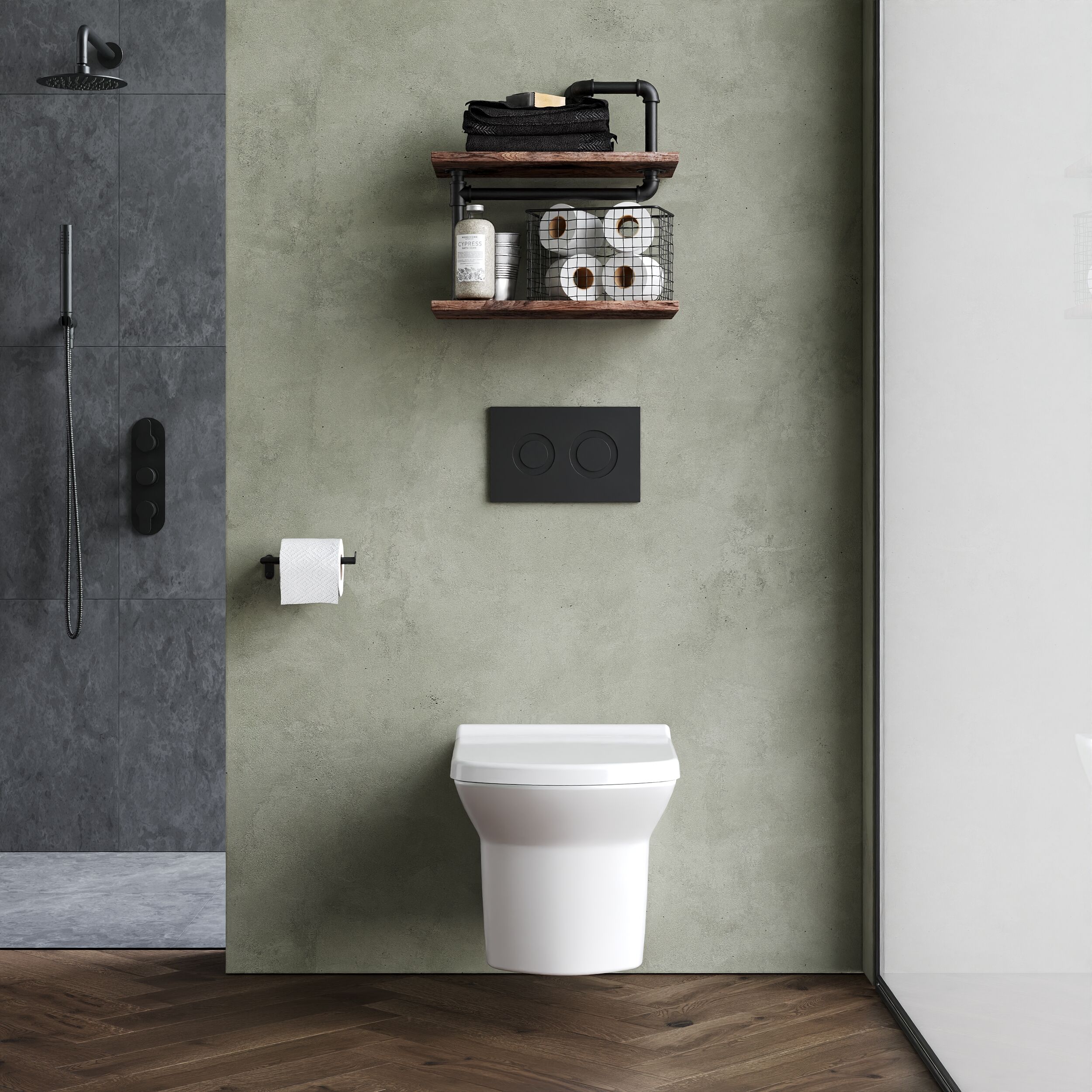 Spirit Square Wall Hung Ceramic Toilet Pan & Soft Close & Seat, 400mm - Balterley - Image 2