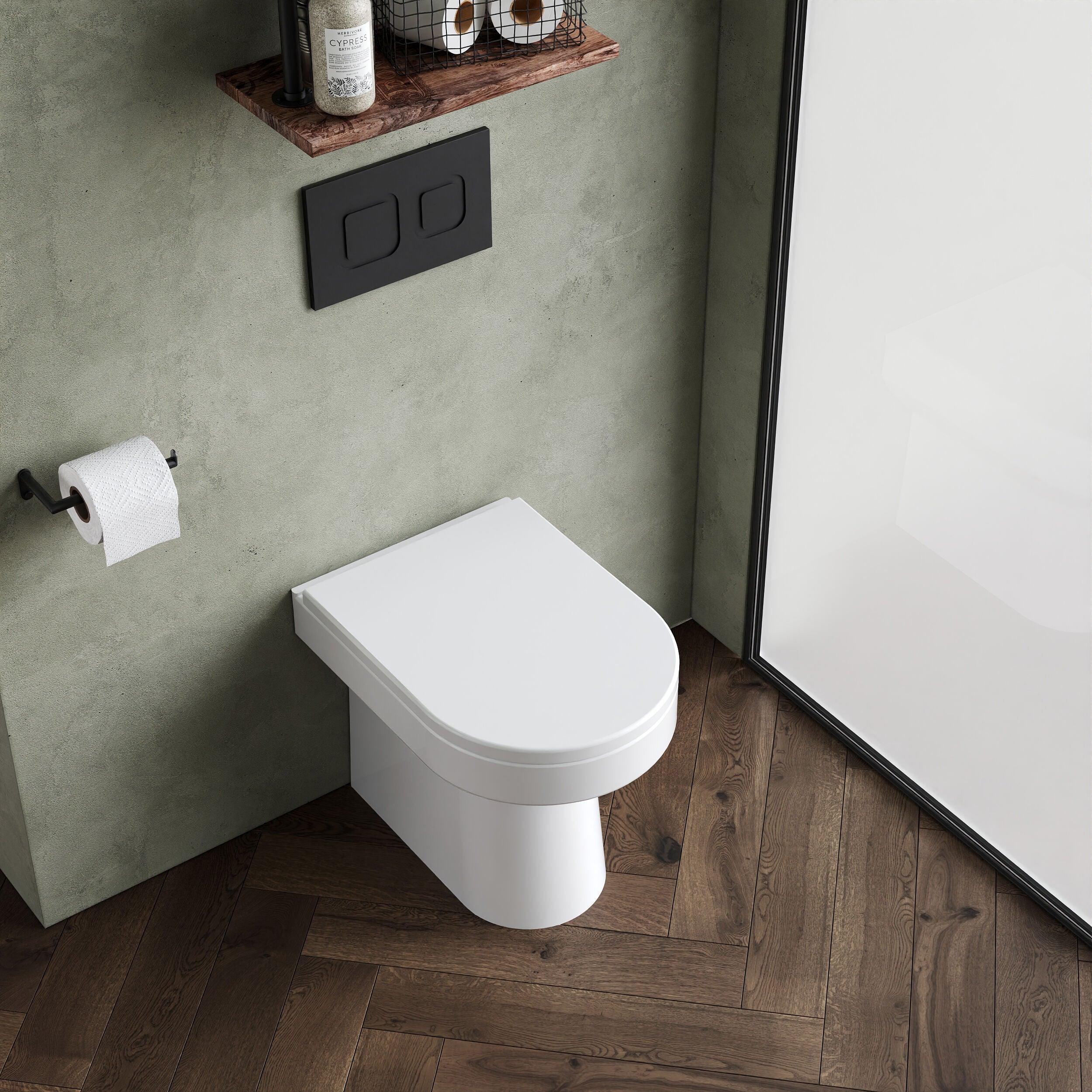 Back Round Back To Wall Toilet Pan  - 410mm x 370mm x 520mm - Image 3