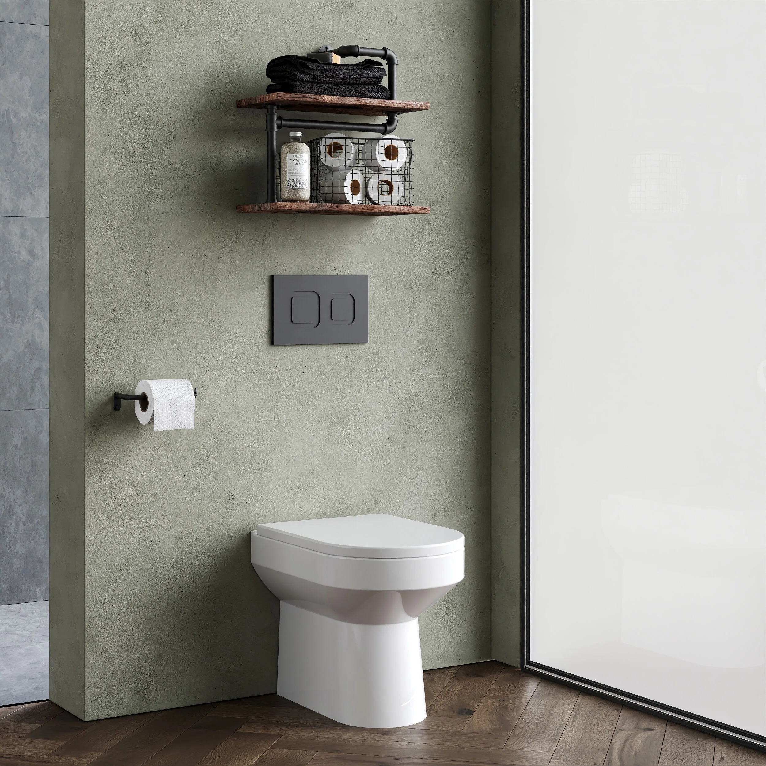 Back Round Back To Wall Toilet Pan  - 410mm x 370mm x 520mm - Image 4